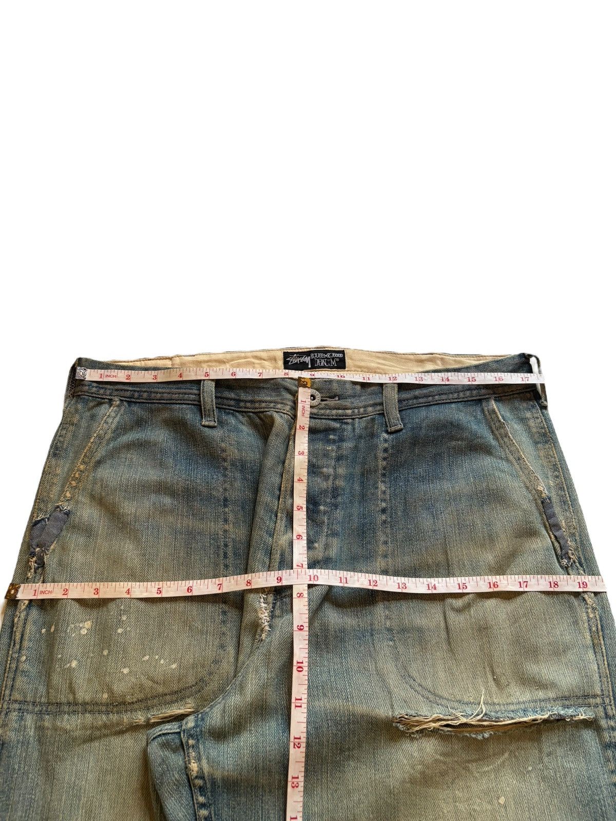 Stussy Vintage Stussy Rusty Mud Wash Rip Buckle Back Baggy Jean Size US 35 - 12 Thumbnail