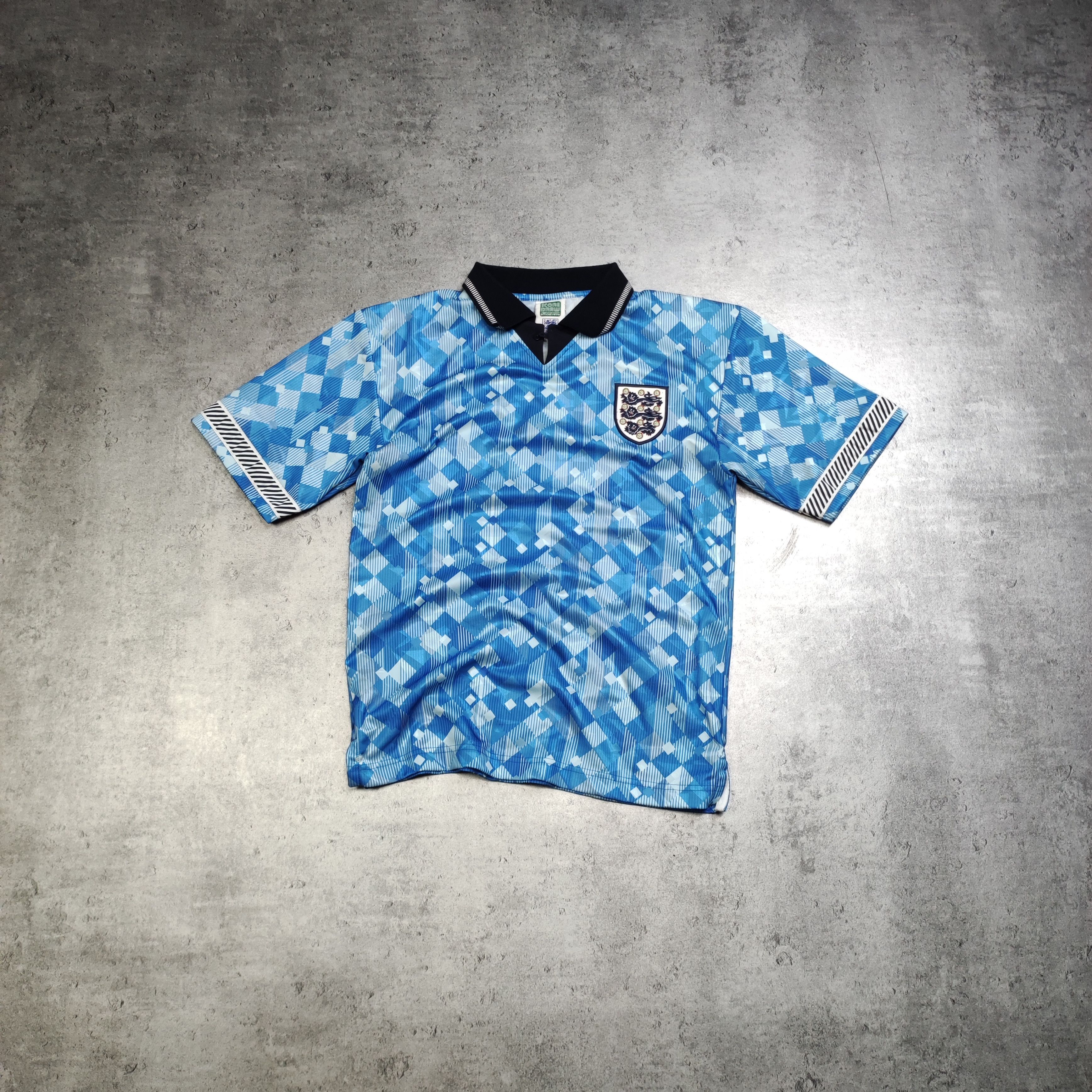 Light Blue Retro England Shirt Vintage RARE 90s England National