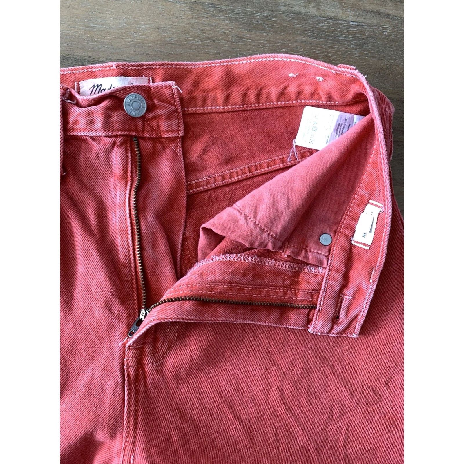 Madewell Madewell The Mom Jean Jeans Women 27 30x26 Red Orange Denim Tapered Hi-Rise 5-Pocket Size 27" / US 4 / IT 40 - 4 Thumbnail