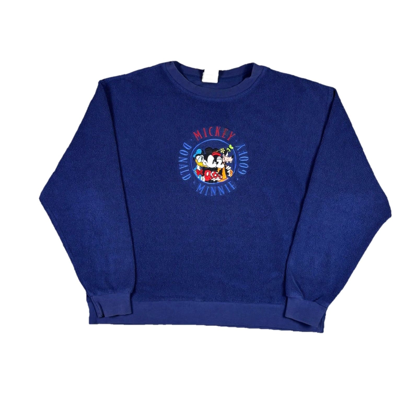 Disney VINTAGE Disney The Disney Store Fleece Sweatshirt Embroidered Mickey Large 90s USA Shirt Mens Blue Cotton Size US L / EU 52-54 / 3 - 2 Thumbnail