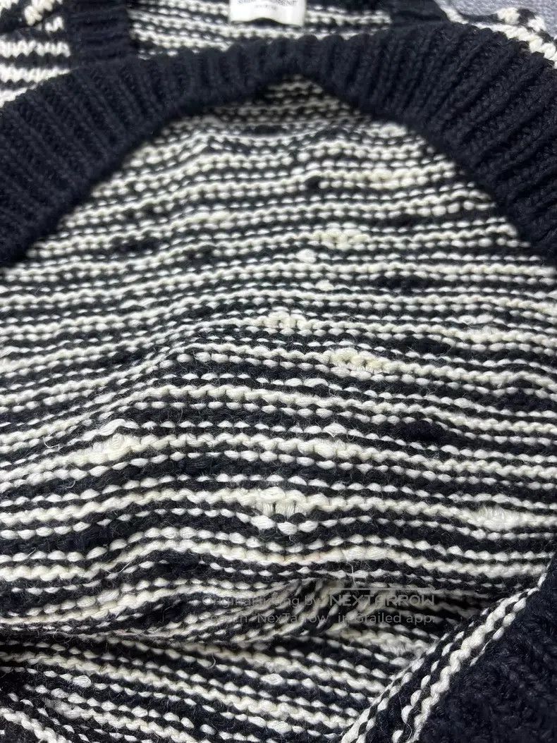 Saint Laurent Paris Saint Laurent Paris Black and White Irregular Striped Knit Size US S / EU 44-46 / 1 - 4 Thumbnail
