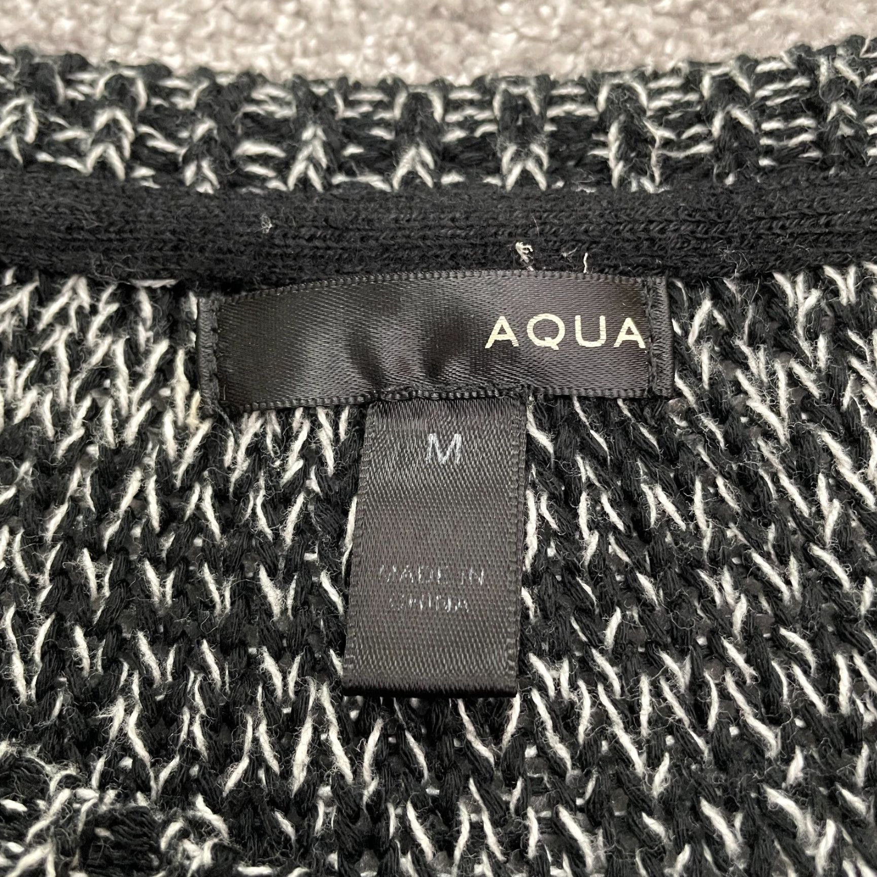 AQUA Aqua Sweater Shirt Womens M Black White Business Casual Size M / US 6-8 / IT 42-44 - 5 Thumbnail