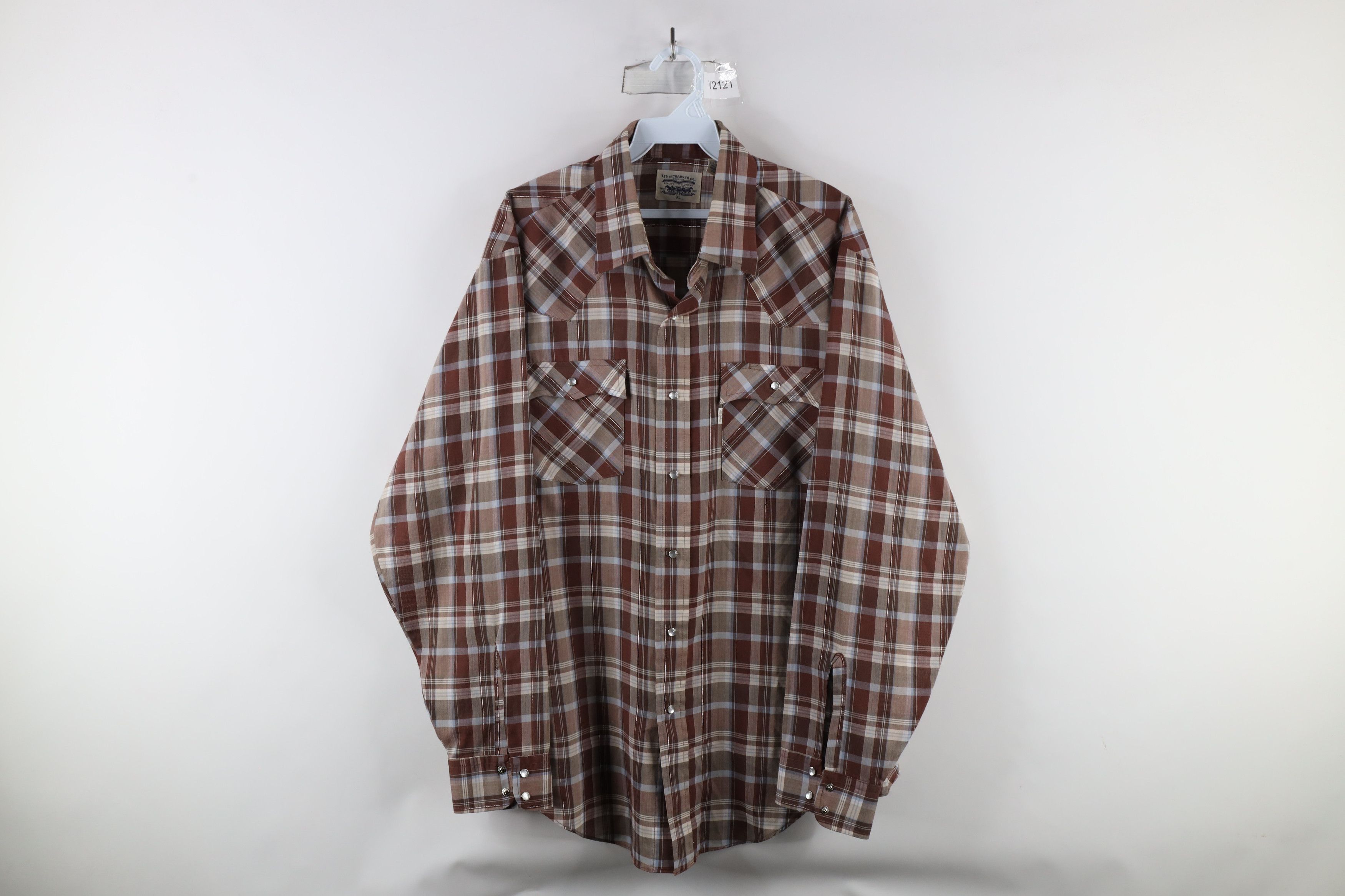 Levi's × Vintage Vintage 90s Levis Rodeo Snap Button Collared Shirt Plaid Size US XL / EU 56 / 4 - 1 Thumbnail