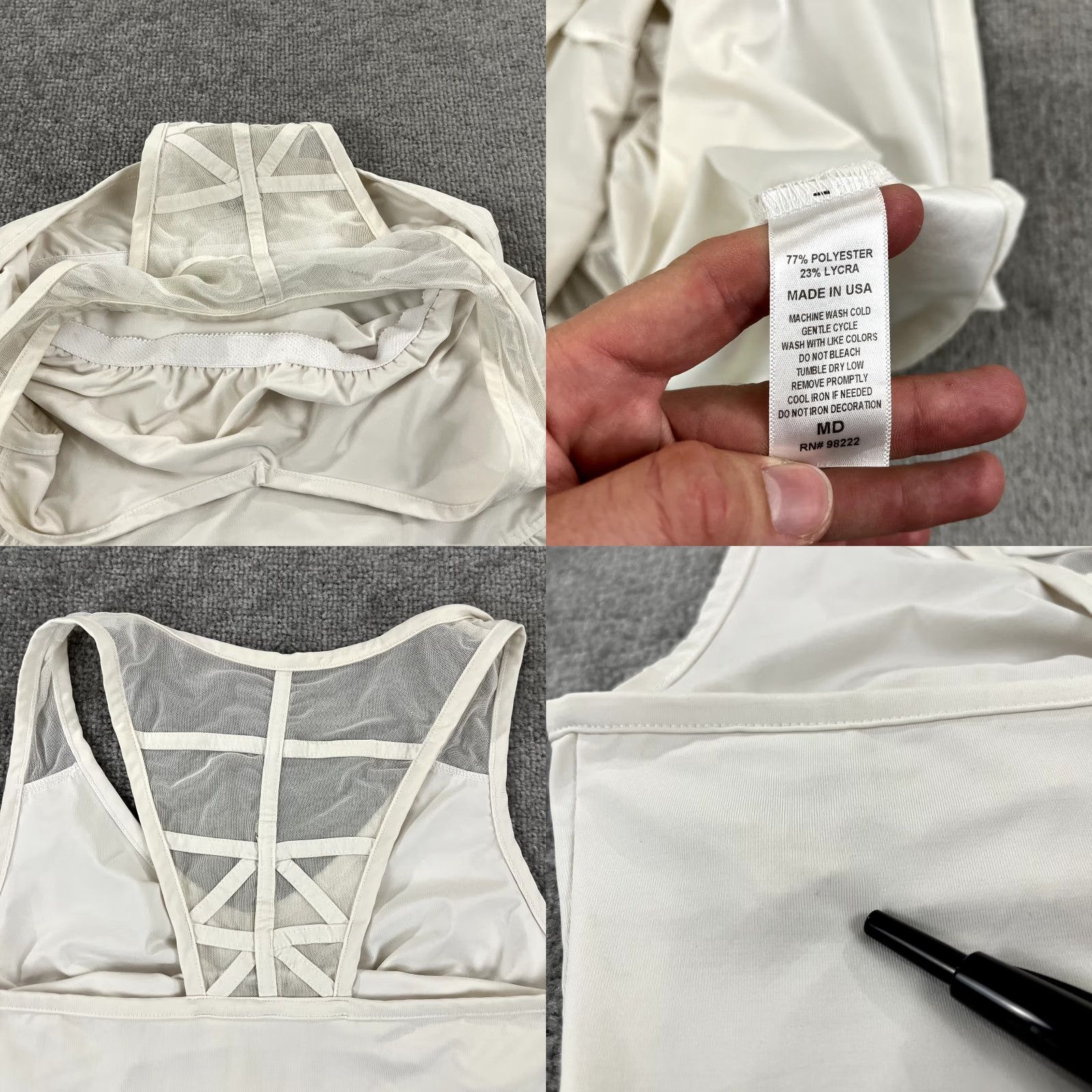 Eleventy VENUS WILLIAMS ELEVEN Top Womens Medium White Tennis Dress Stretch Padded Size M / US 6-8 / IT 42-44 - 8 Thumbnail