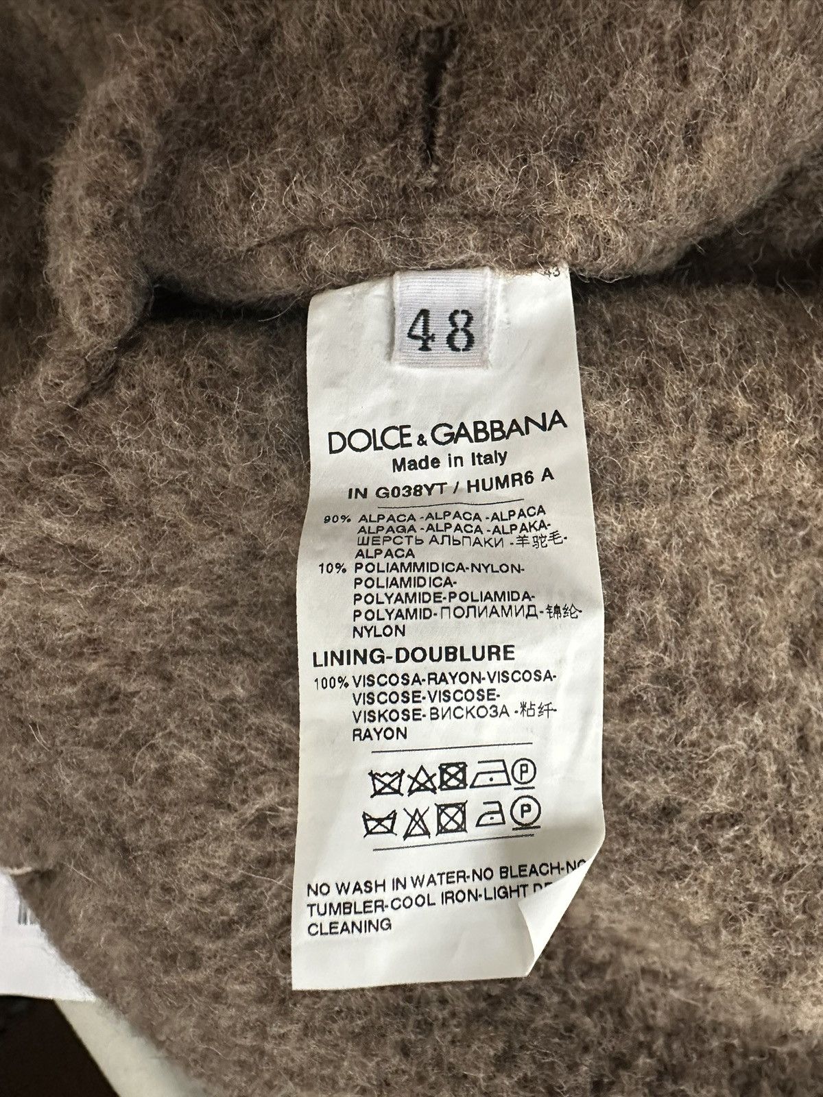 Dolce & Gabbana DOLCE & GABBANA Double Breasted Alpaca Wool Blend Coat Size US M / EU 48-50 / 2 - 9 Thumbnail