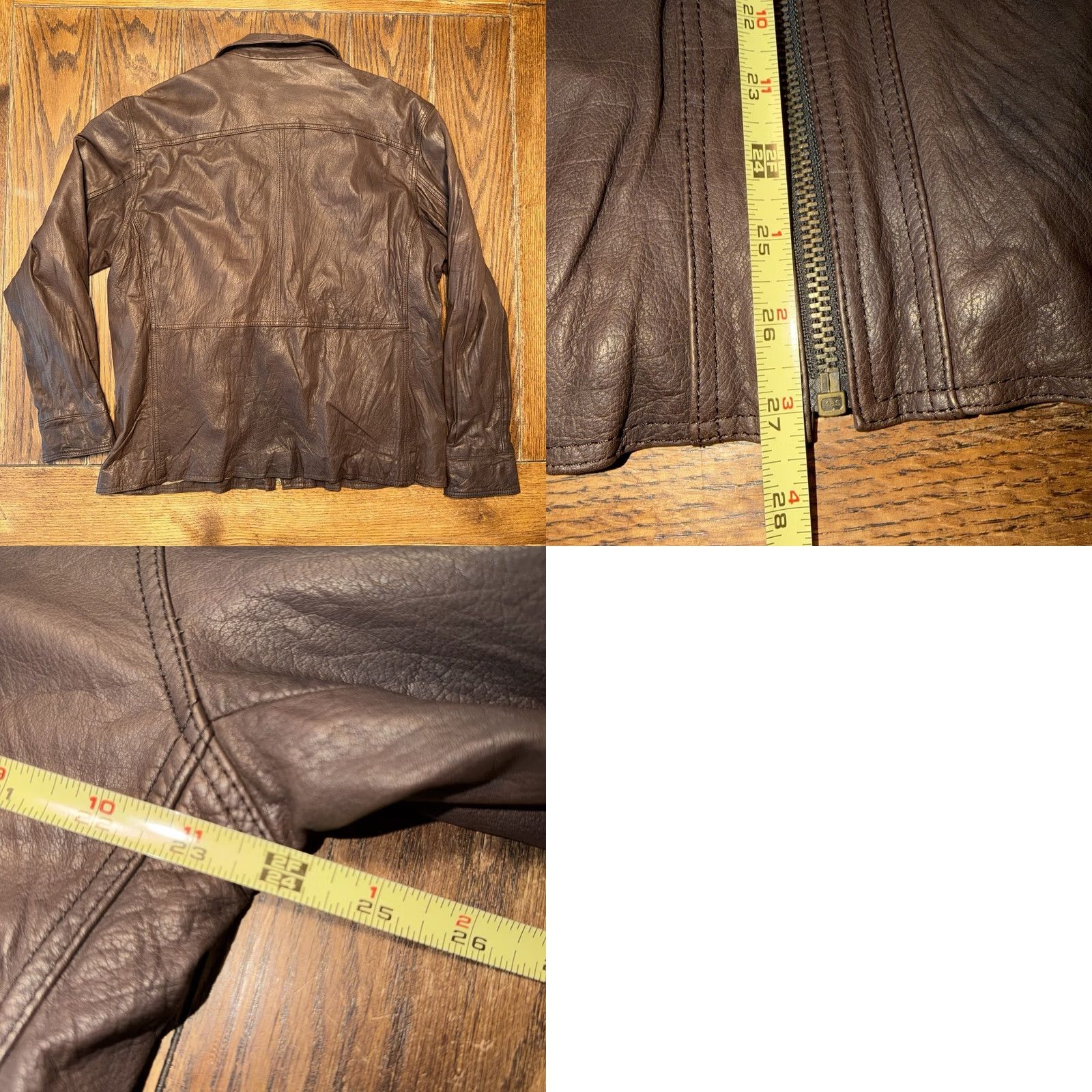 Kenneth Cole VINTAGE Kenneth Cole Reaction Jacket Mens Medium Brown Leather Moto Biker Full Zip Jacket Size US M / EU 48-50 / 2 - 8 Thumbnail