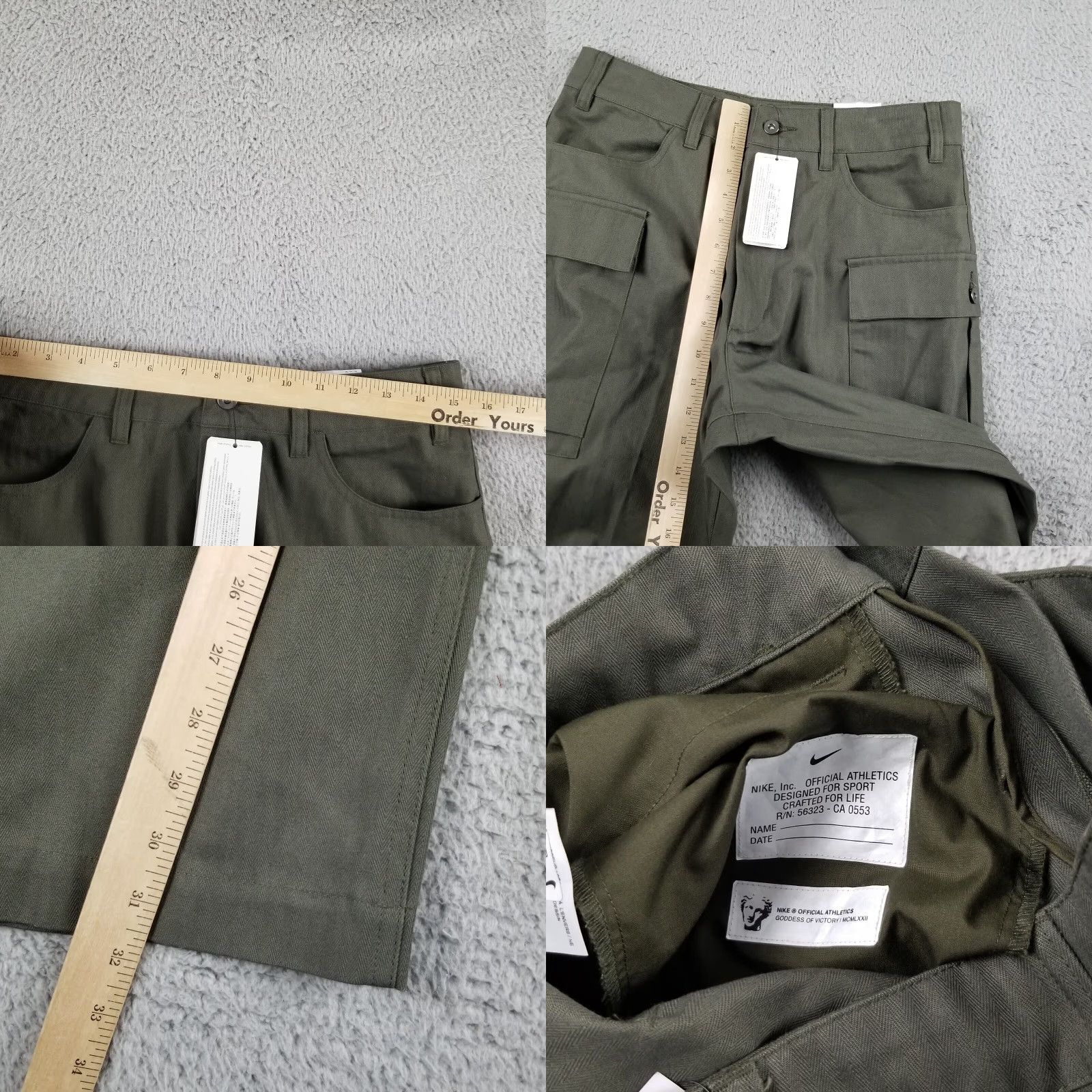 Nike Nike Cargo Pants Men 30 Green Military Twill Cotton Straight Leg Cargo Pants Mens Size US 30 / EU 46 - 8 Thumbnail