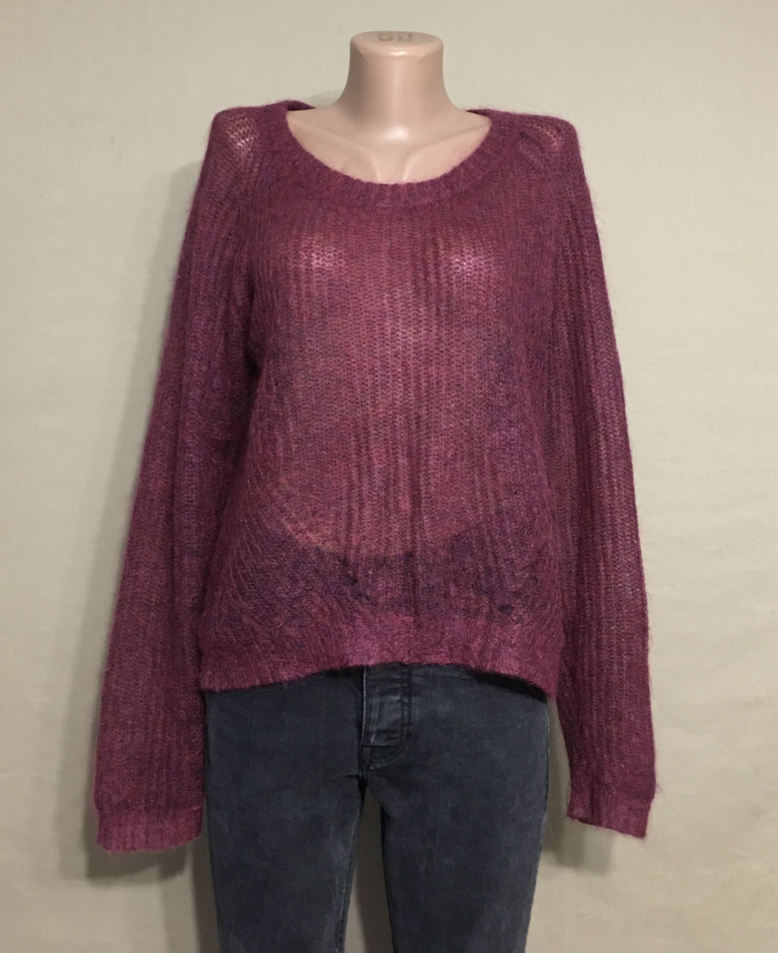 Other BRORA Superkid Mohair Knit Sweater Burgundy Size UK10 Size M / US 6-8 / IT 42-44 - 1 Thumbnail