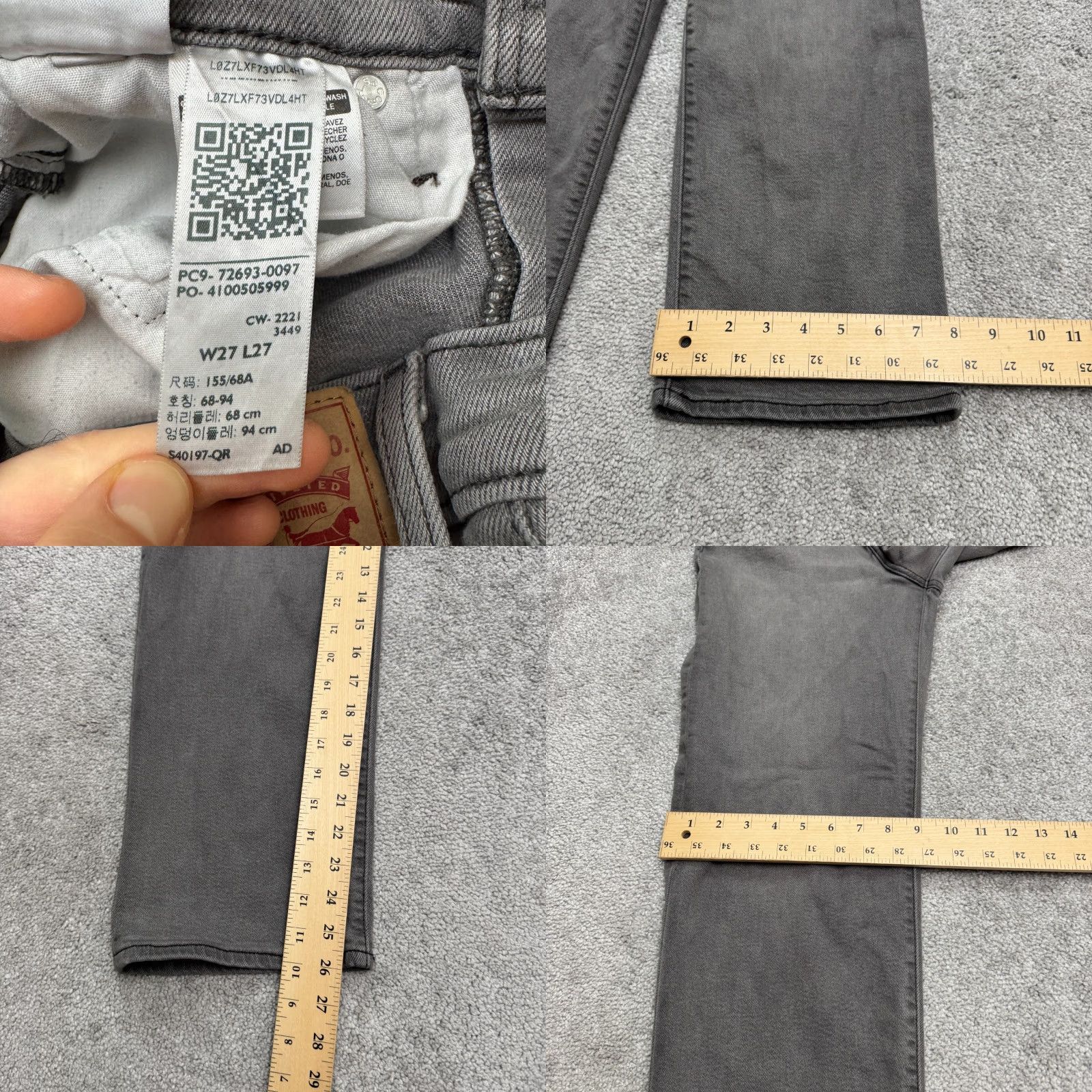 Levi's Levi's Ribcage Straight Leg Ankle Denim Jeans Women 27 Gray Button Fly High Rise City Streetwear - Mens? Size 27" / US 4 / IT 40 - 9 Thumbnail