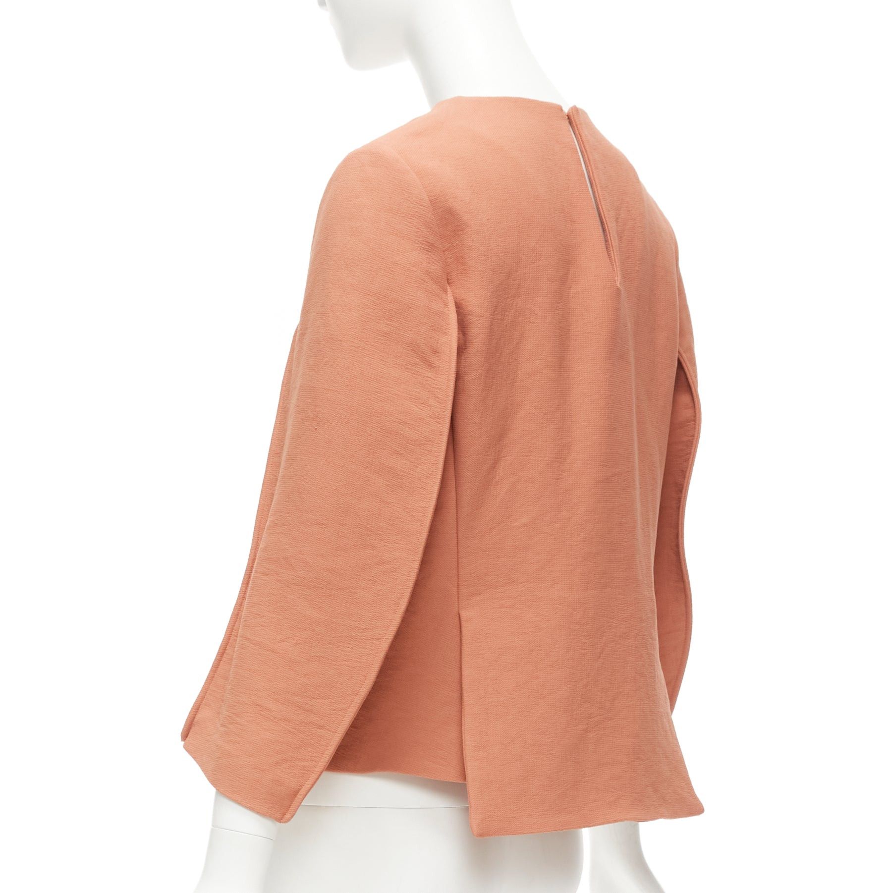 image of Marni Dusty Pink Reverse Piped 3/4 Sleeves Crew Neck Top It42 M, Women's (Size Medium)