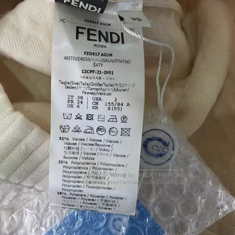 Fendi Fendi Off-white embossed full-printed logo dress Size XS / US 0-2 / IT 36-38 - 4 Thumbnail