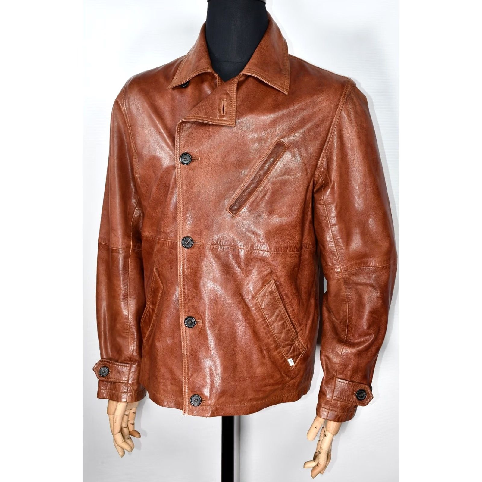 Levi's Levi's Leather Brown Jacket M Men Regular 100% Leather Casual Motorcycle Biker Vintage No Size US M / EU 48-50 / 2 - 2 Thumbnail