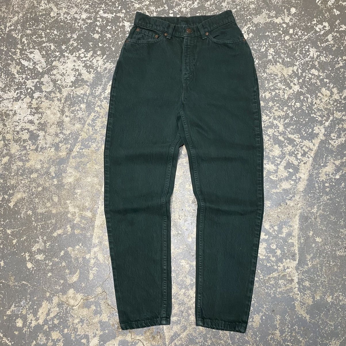 Levi's × Vintage Vintage Levi’s 512 Slim Fit Green Denim Jeans USA 90s Size US 26 / EU 42 - 5 Thumbnail