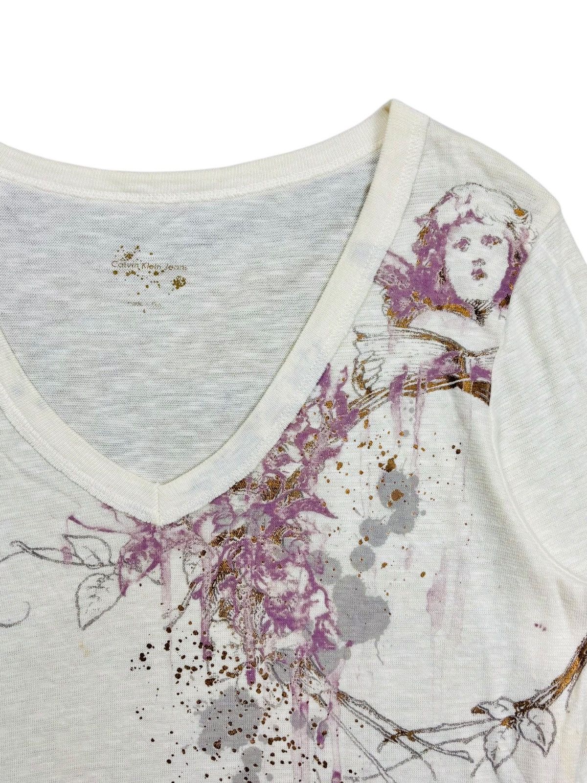 Calvin Klein 2000s Calvin Klein - Vkei Style Angelic V Neck Longsleeve Size US M / EU 48-50 / 2 - 5 Thumbnail