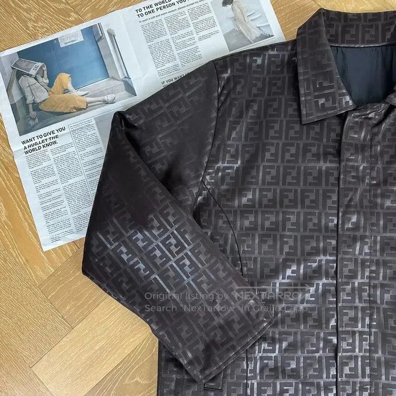 Fendi Fendi Black XL Coat with Signature Print . Size US XL / EU 56 / 4 - 5 Thumbnail