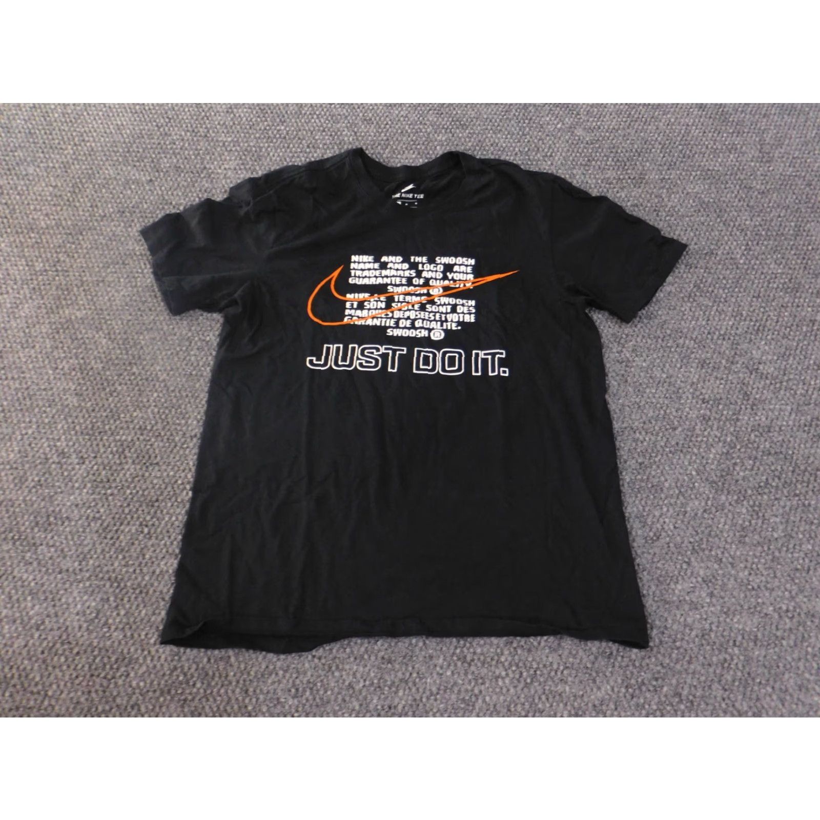 Nike Nike Mens Medium Black Shirt Athletic Tee with Graphic Print Crew Neck Short Sleeve Logo T-Shirt Vintage Retro Style Size US M / EU 48-50 / 2 - 2 Thumbnail
