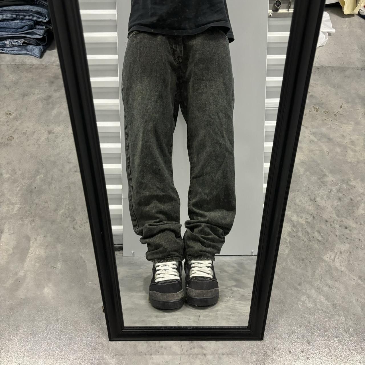 Japanese Brand × Vintage Crazy Vintage Y2K/2000s Grunge Faded Black Denim Jeans! Size US 32 / EU 48 - 1 Thumbnail