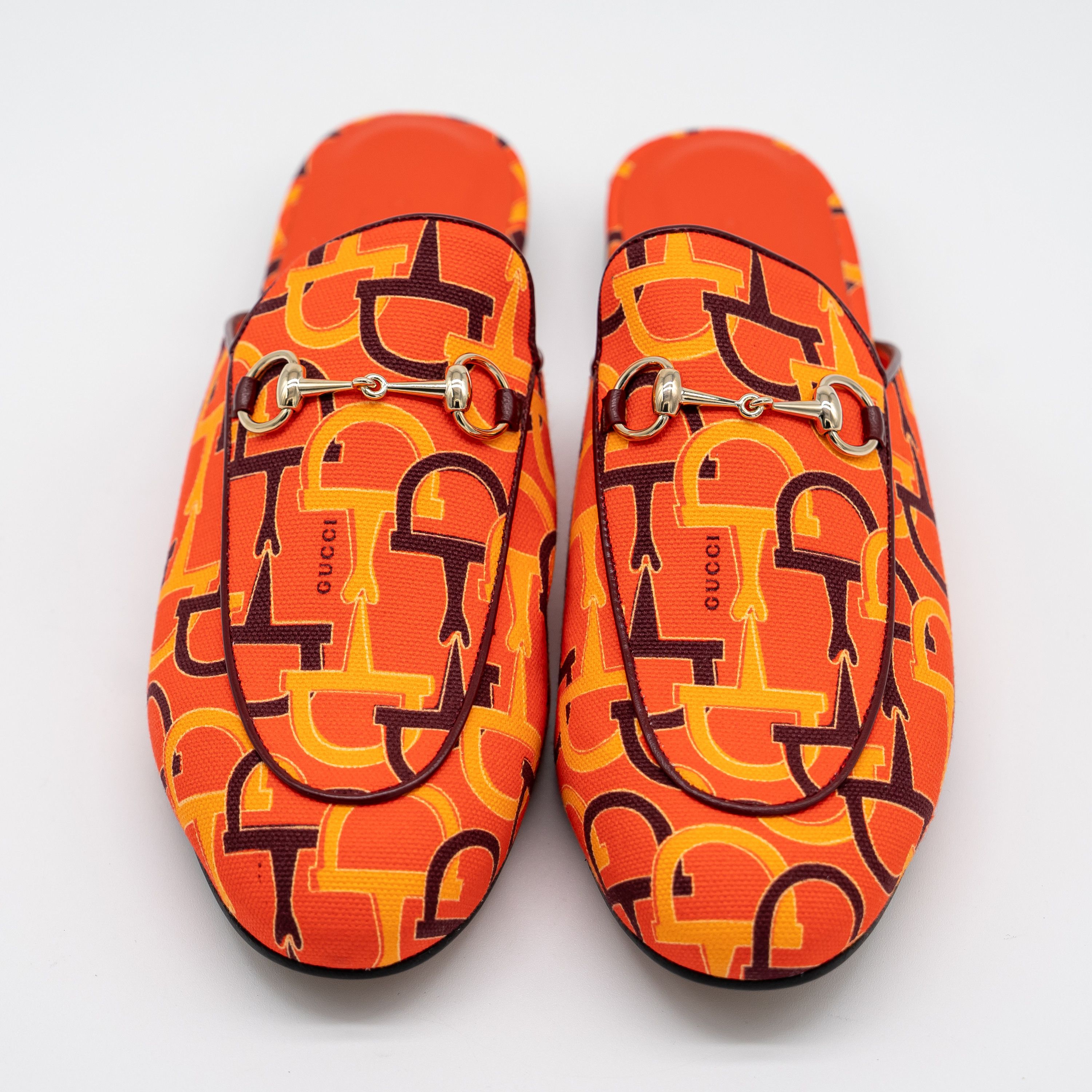 Gucci Gucci Princetown Horsebit Print Orange Mules Slip On Size US 9.5 / IT 39.5 - 3 Thumbnail