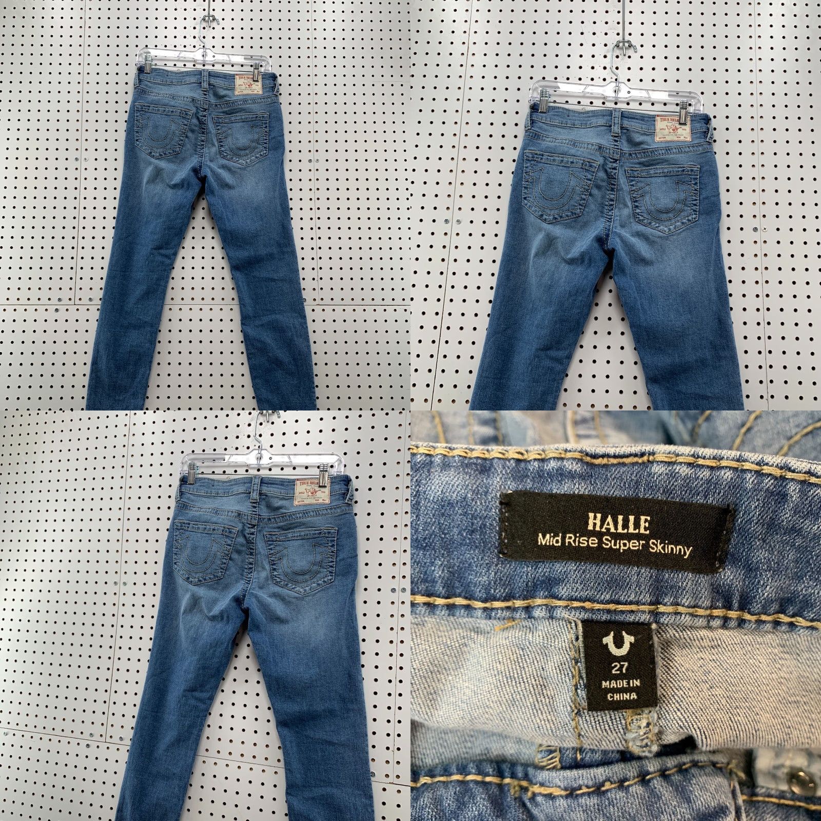 True Religion VINTAGE True Religion Halle Jeans Womens Size 27 Fits 30X28 Mid Rise Skinny Blue Denim Solid Size 27" / US 4 / IT 40 - 8 Thumbnail