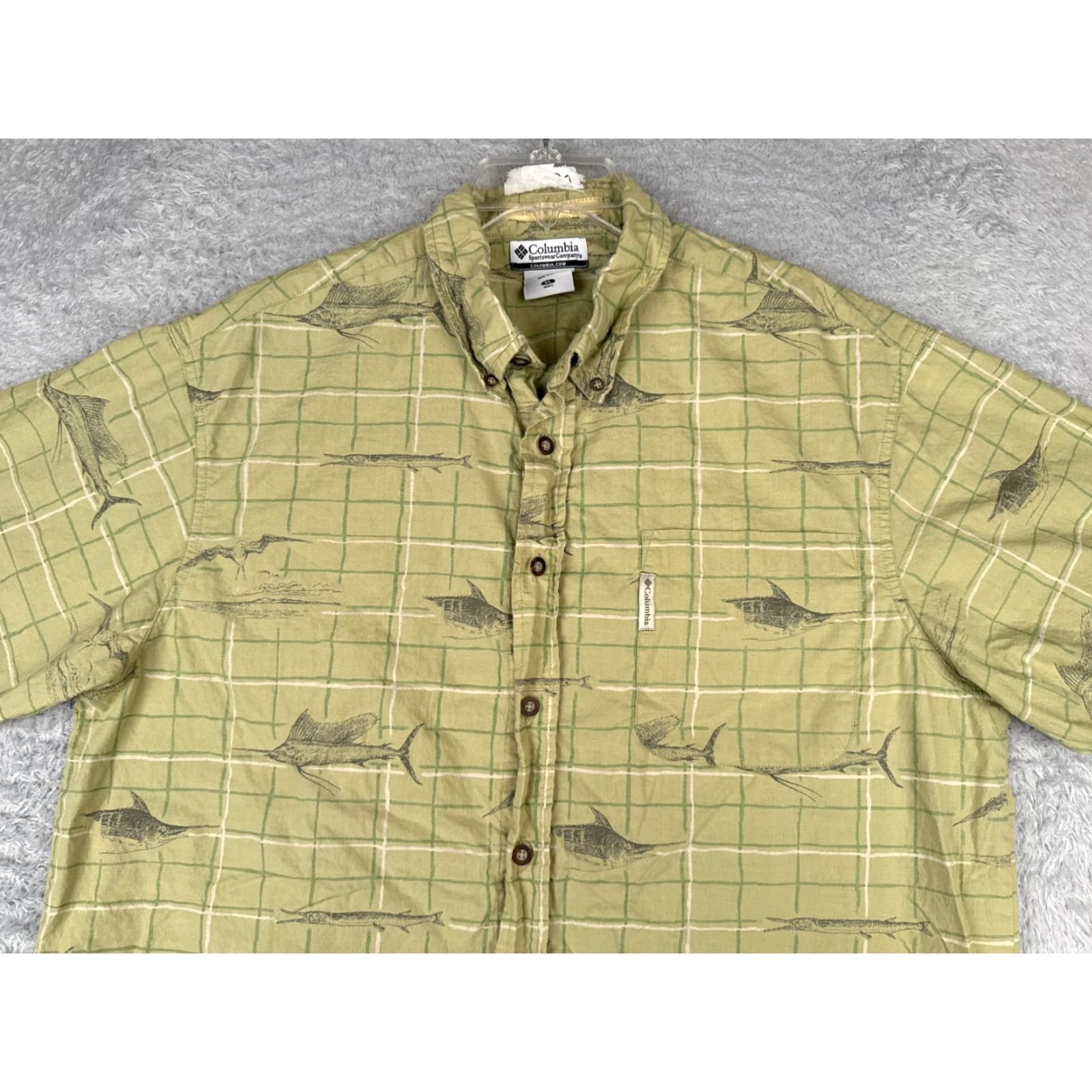 Vintage Columbia Shirt Mens XL Green Plaid Button-Up Casual All Seasons Beach Style, River Lodge Size US XL / EU 56 / 4 - 4 Thumbnail