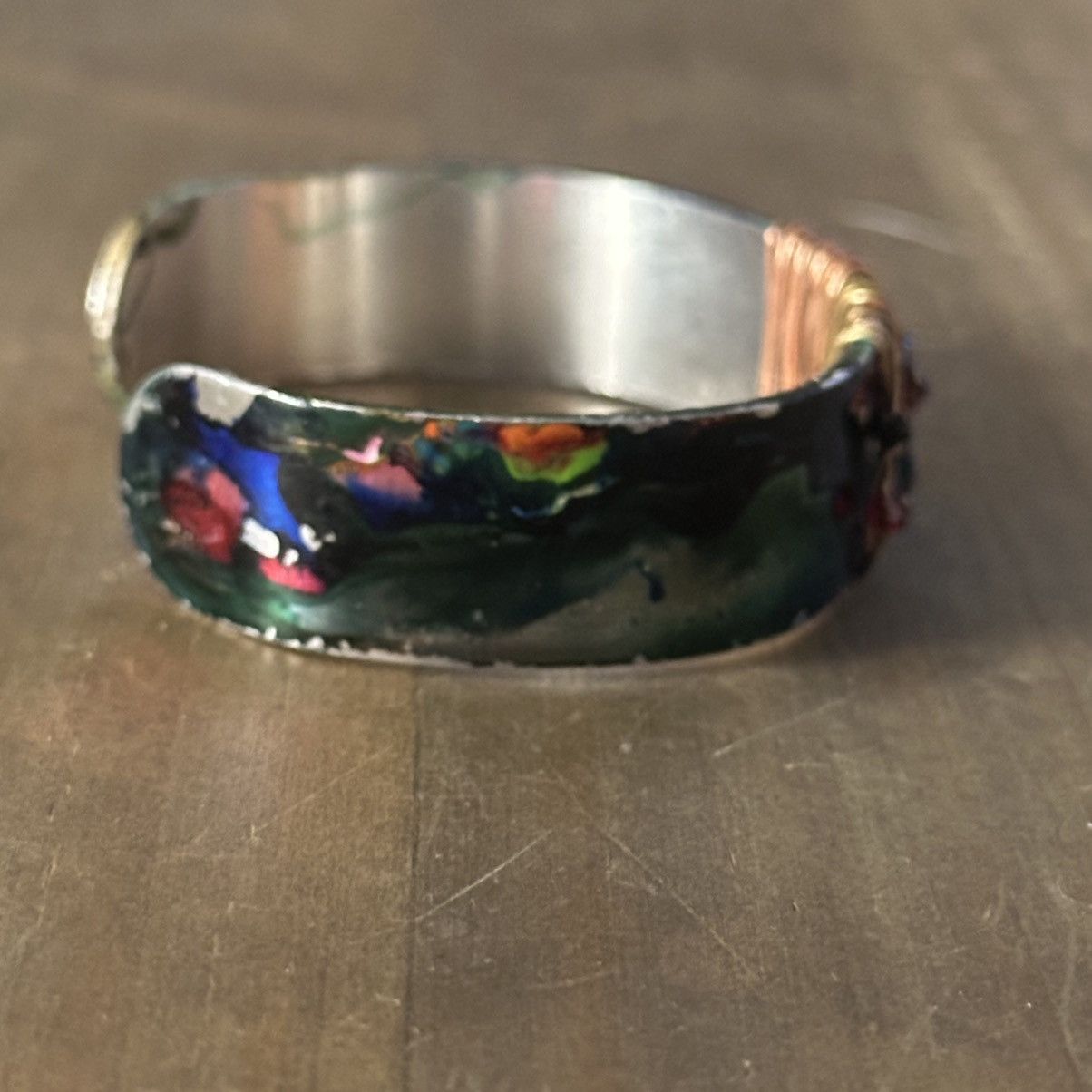 Other Handmade tie dye wire wrapped charm bangle cuff bracelet Size ONE SIZE - 5 Thumbnail