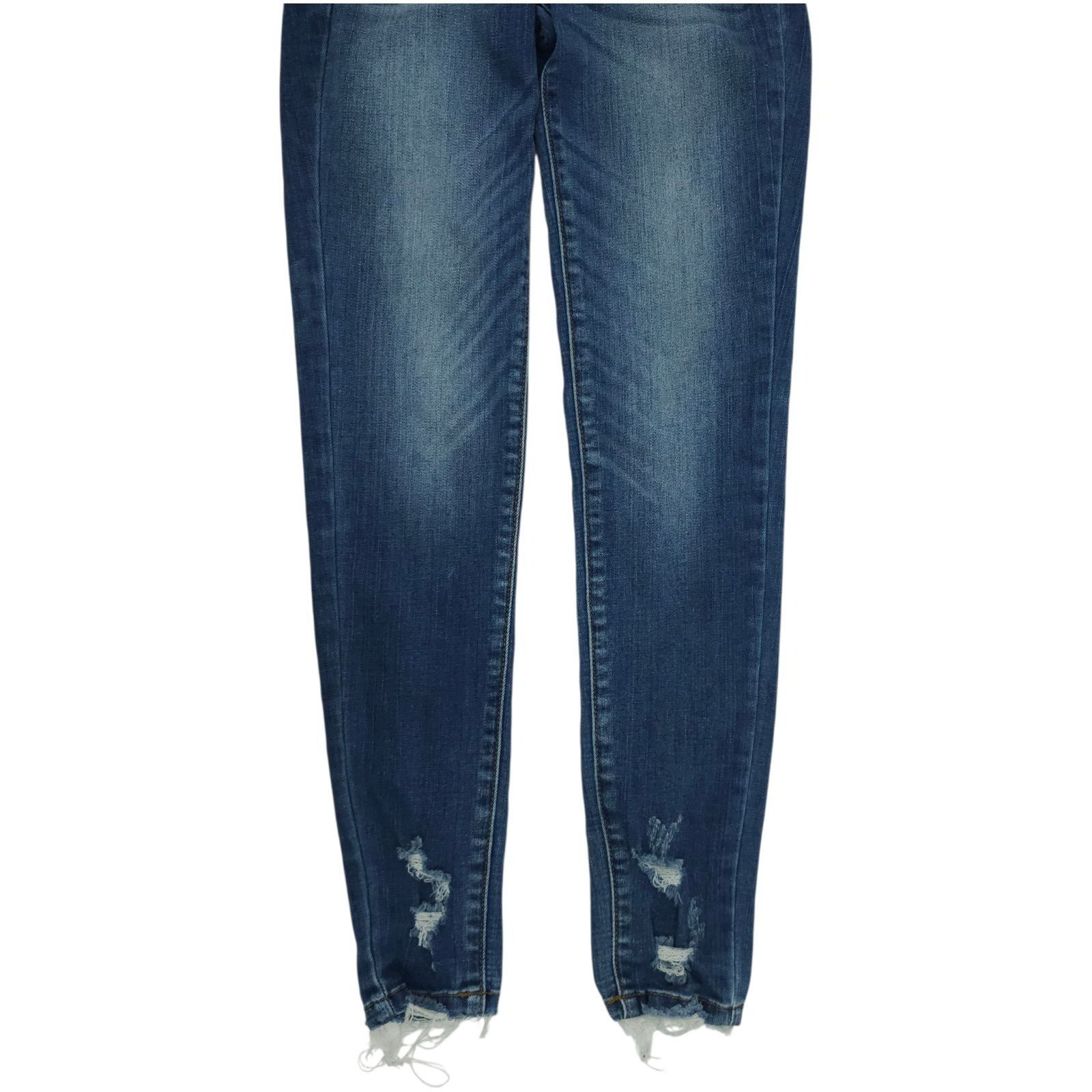 Kancan USA KanCan Gemma Skinny Jean 0/23 Mid Rise Distressed Raw Hem Size 22" - 11 Thumbnail