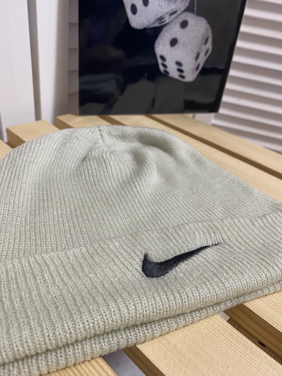 Nike × Vintage Vintage 90’s Nike Reversible Striped Beanie Hat 00’s y2k Size ONE SIZE - 3 Thumbnail