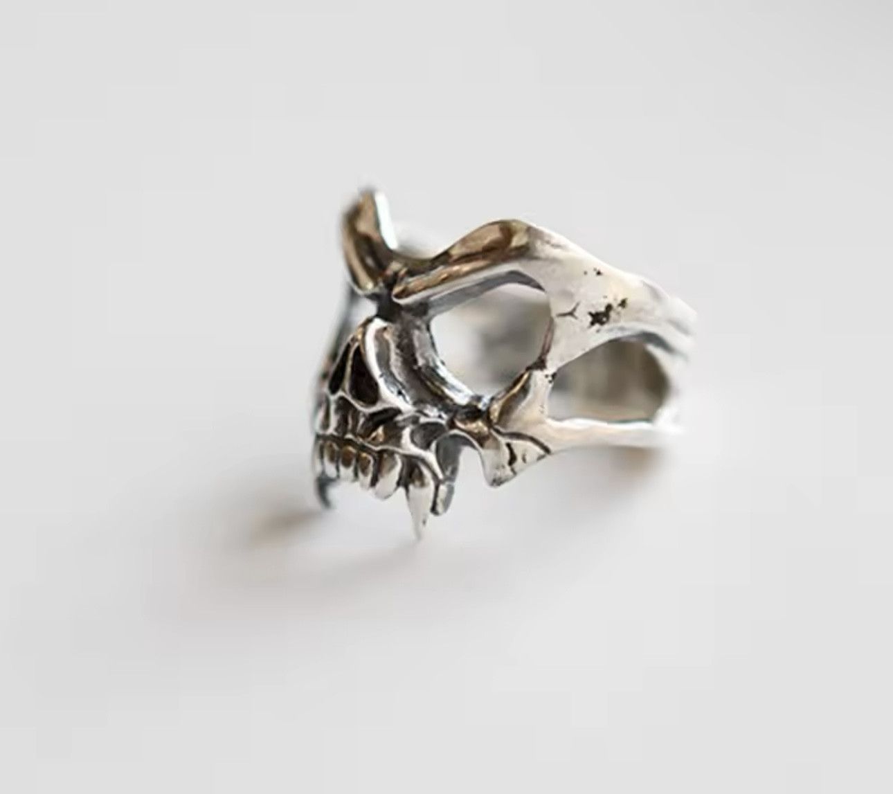 Jewelry × Vintage 925 Sterling Silver Skeleton Head Punk ​Ring Size ONE SIZE - 2 Thumbnail