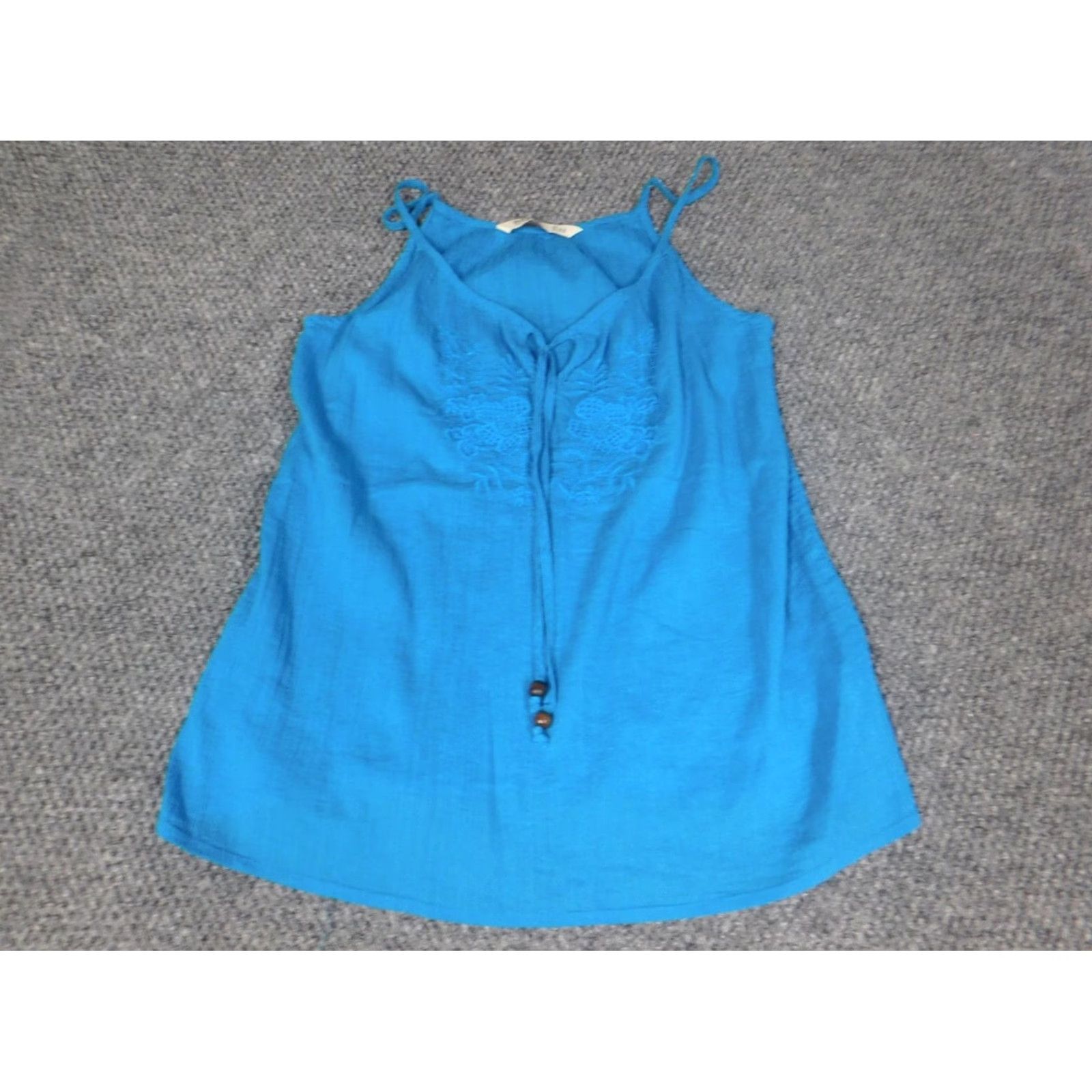 Old Navy Old Navy Womens Blouse XS Blue Pullover Sleeveless Collared 100% Cotton Casual Regular Shirt Women Size XS / US 0-2 / IT 36-38 - 2 Thumbnail