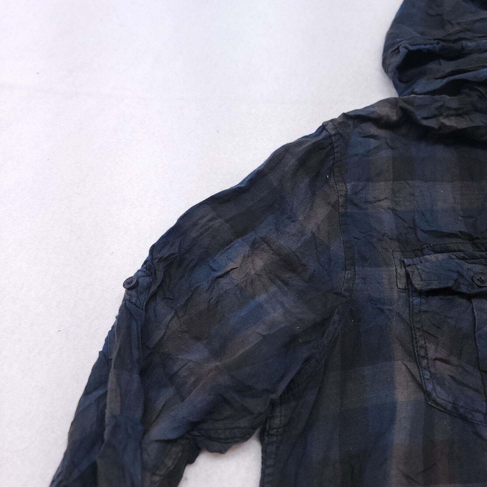 Helix Helix Casual Button Up Hoodie Mens Size Large L Blue Plaid Size US L / EU 52-54 / 3 - 4 Thumbnail
