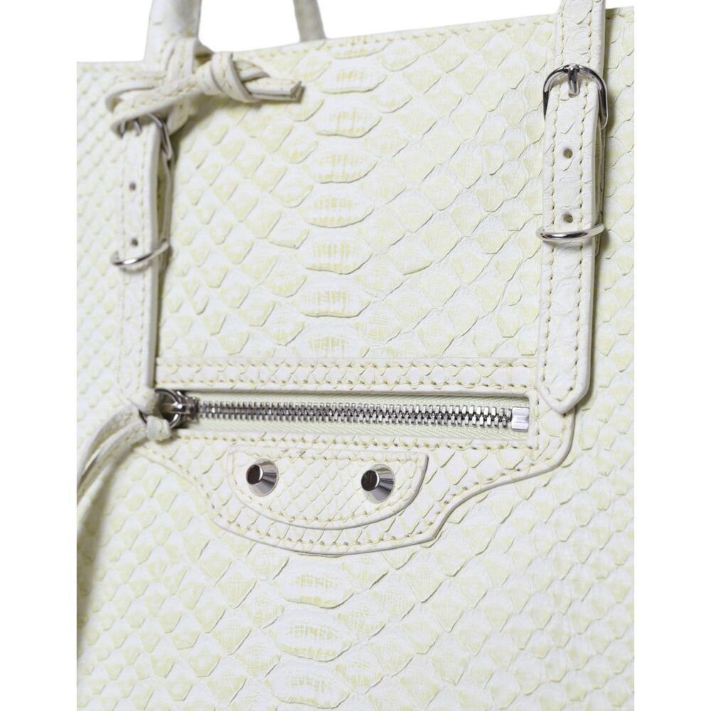 Balenciaga Balenciaga Chic Python Leather Tote in White & Yellow Size ONE SIZE - 4 Thumbnail
