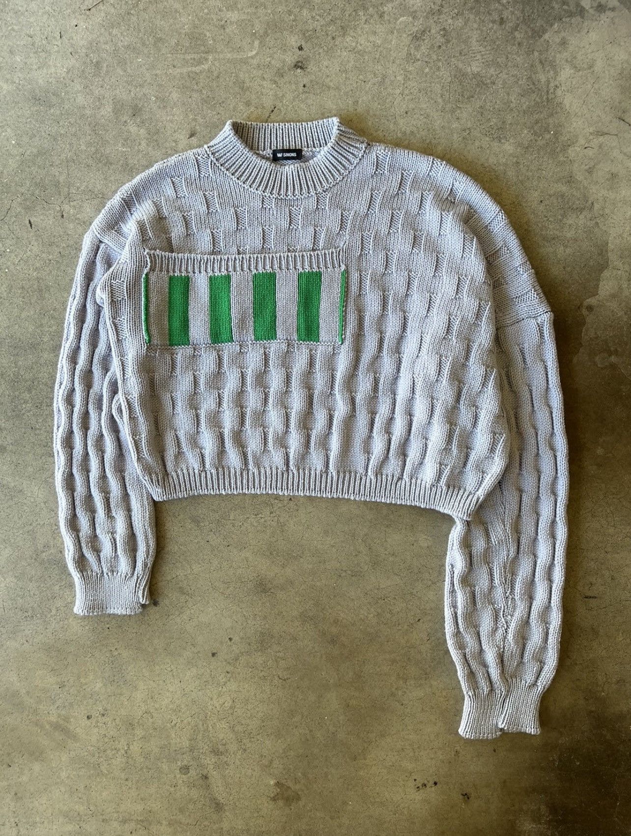 Raf Simons Raf Simons FW17 Disturbed Grey Lavender Green Knit Sweater Size US M / EU 48-50 / 2 - 1 Thumbnail