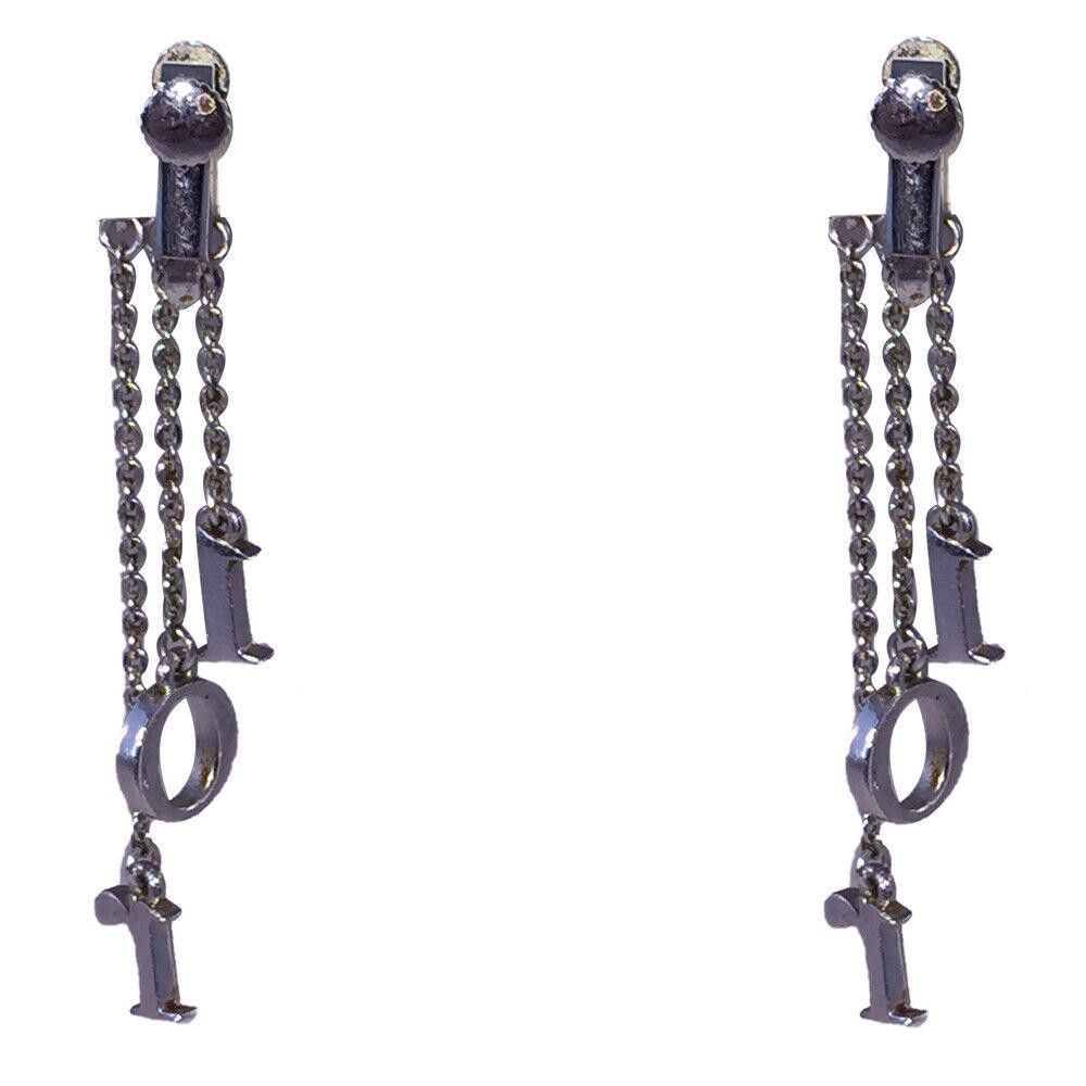 Dior Christian Dior Monogram Dangle Signature Rhinestone Earrings Size ONE SIZE - 4 Thumbnail