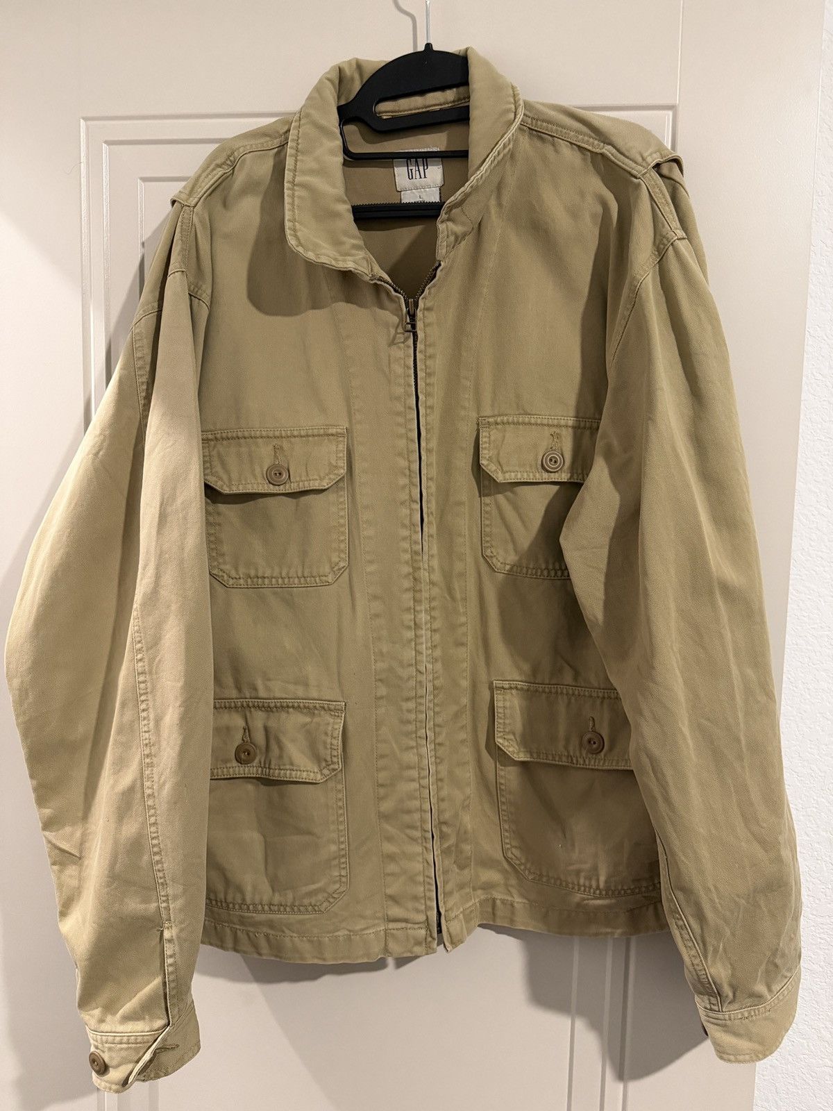 Gap Vintage 90s GAP Canvas Workwear Utility Jacket Tan - Size L Size US L / EU 52-54 / 3 - 1 Thumbnail