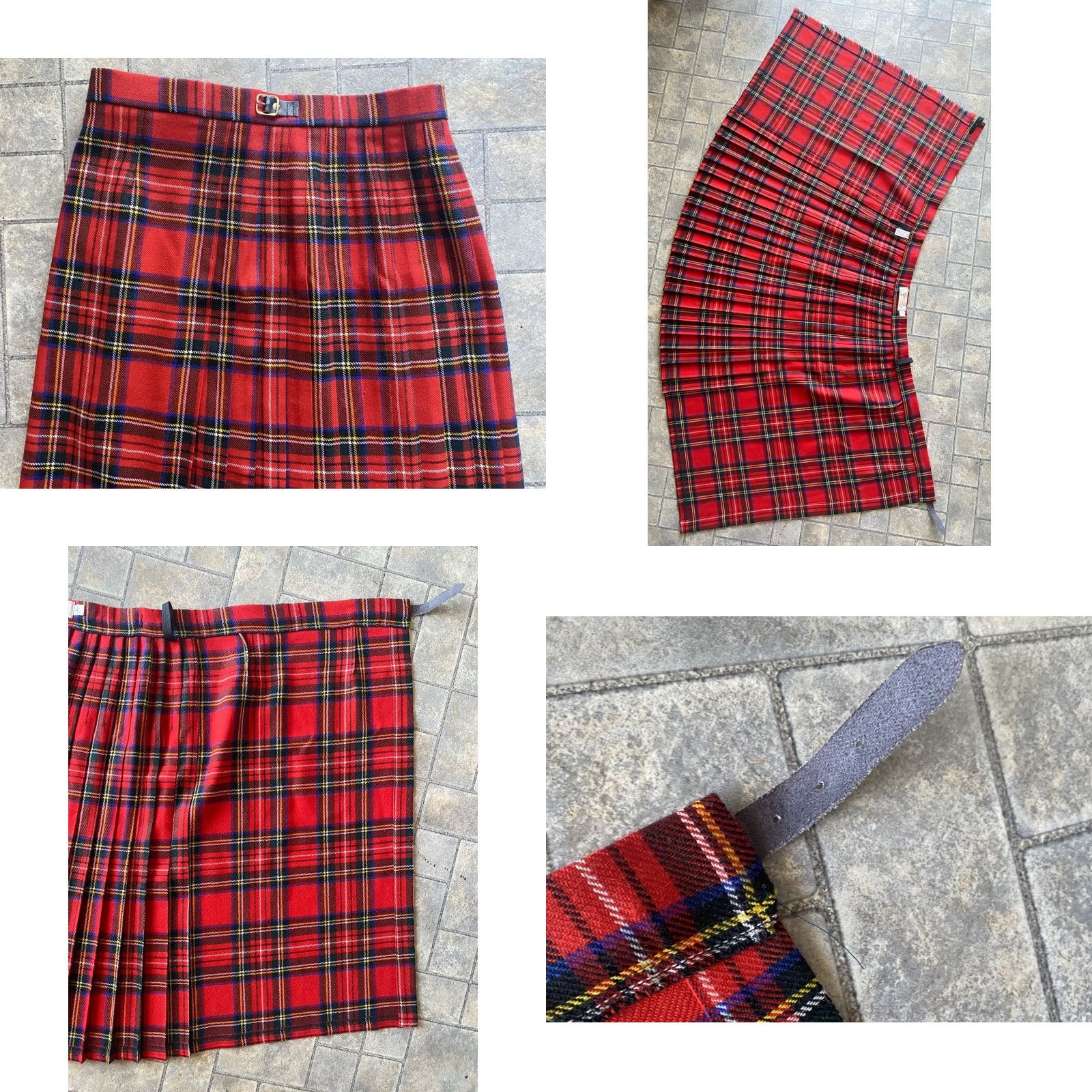 Industrie Highland Home Industries Skirt Women's 14 Red Plaid Wool Scotland 100% Pure Wool Multicolor Plaid Women Size 36" / US 14 / IT 50 - 9 Thumbnail