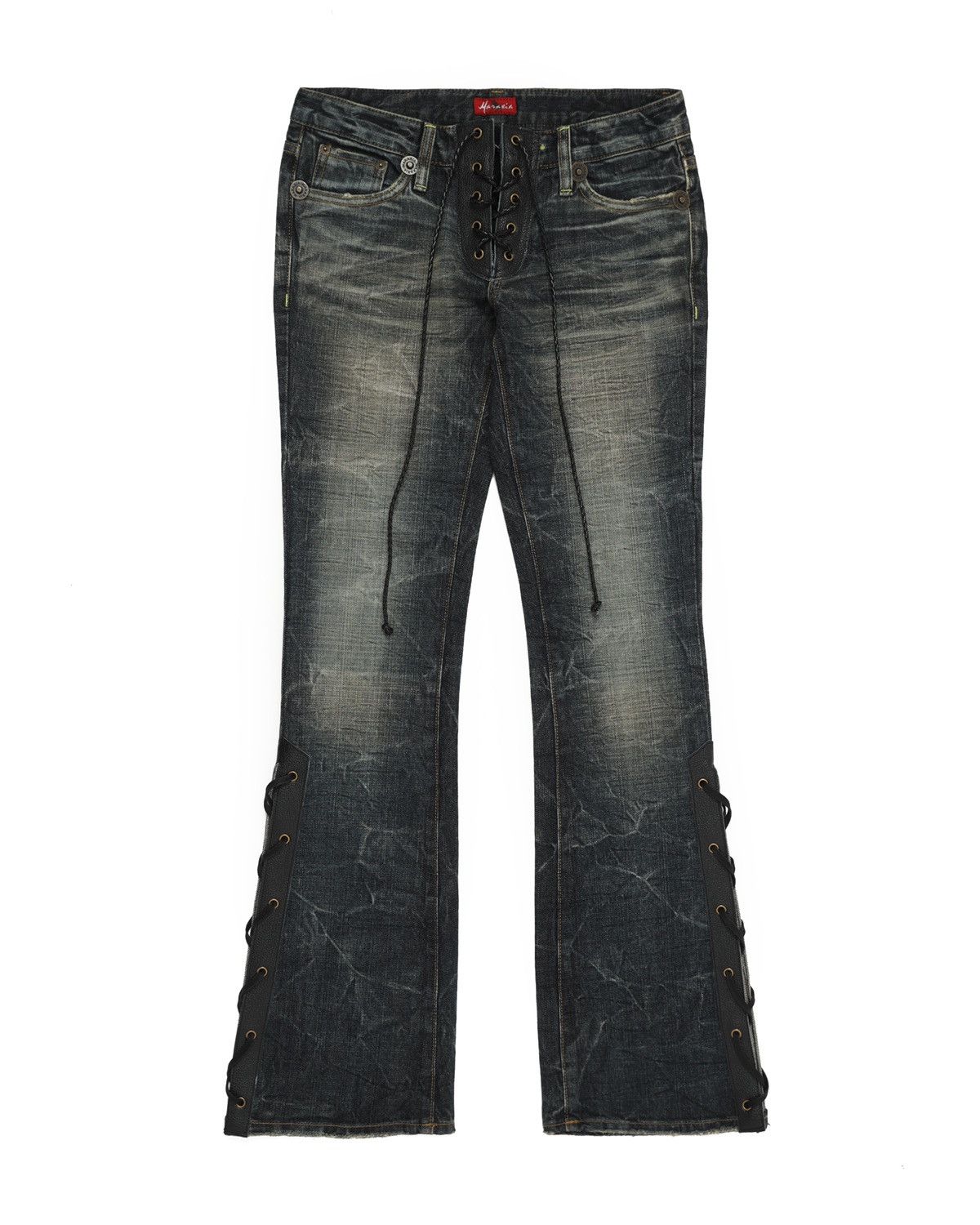 MARAXIA lace up flare jeans