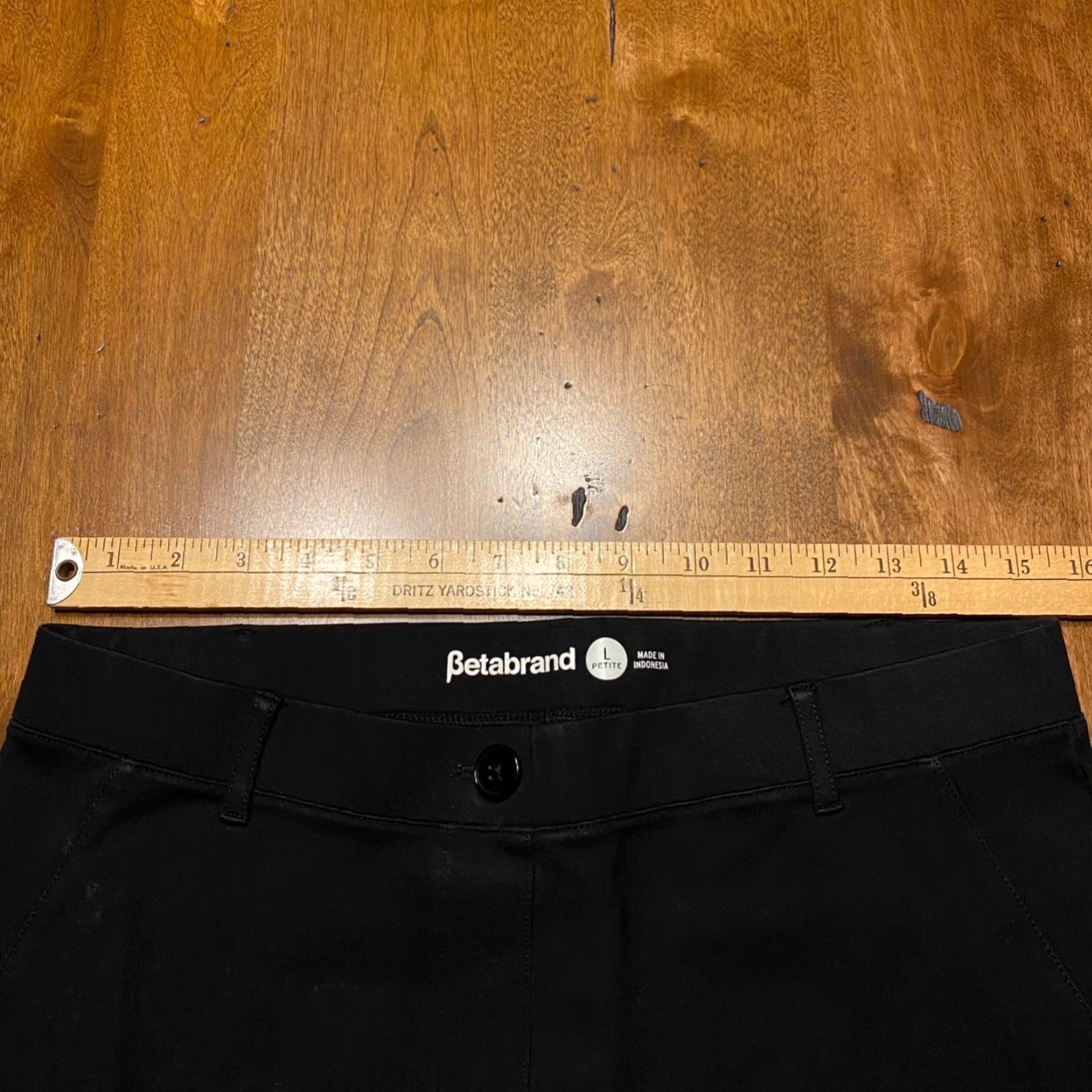 Vintage Betabrand Pants Womens L Petite Black Ribbed Straight Leg Yoga Dress Workwear Size 36" / US 14 / IT 50 - 5 Thumbnail