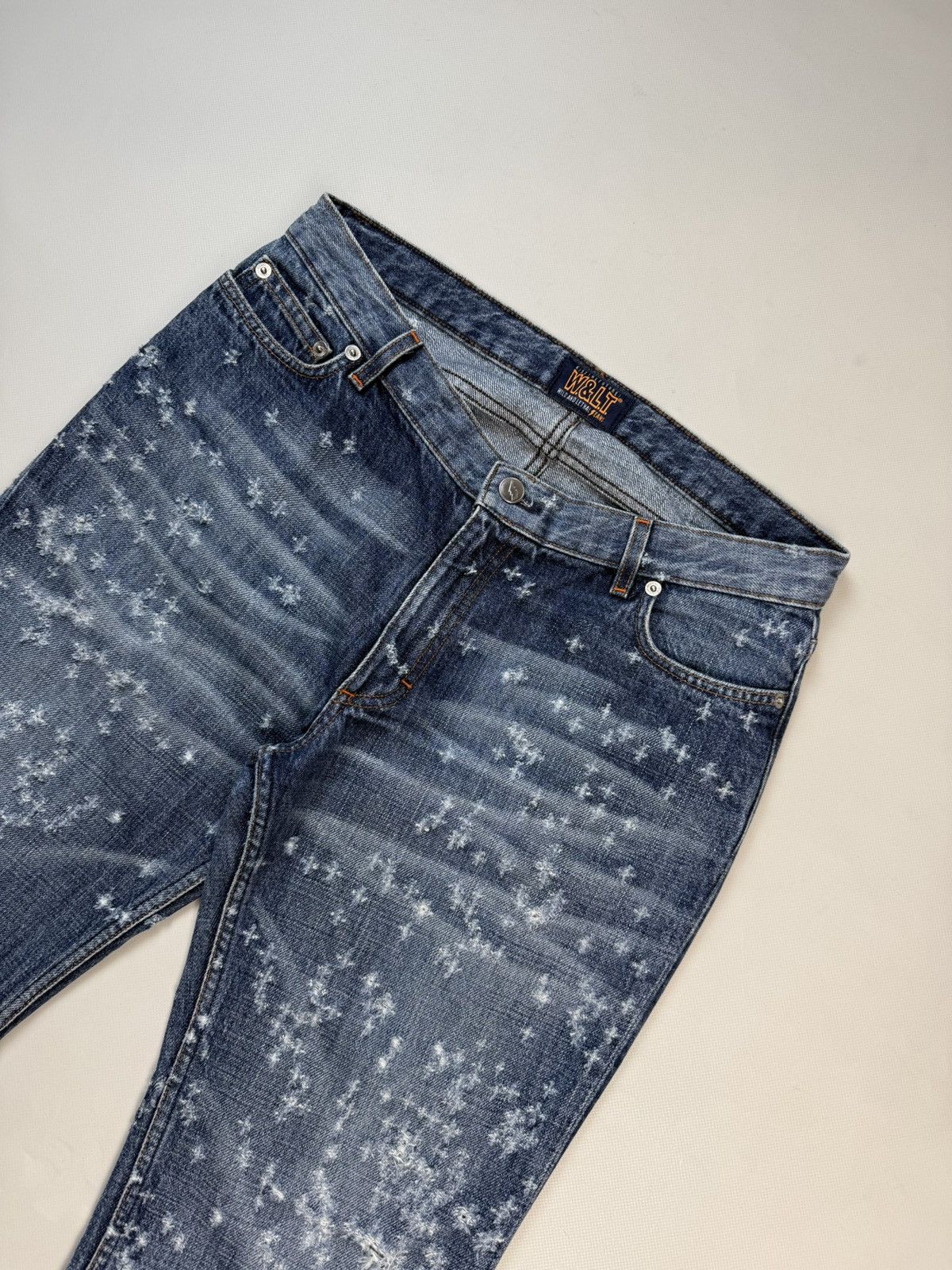 W&LT Walter Van Beirendonck Distressed Cut Off Denim Shorts Jeans Size US 31 - 2 Thumbnail