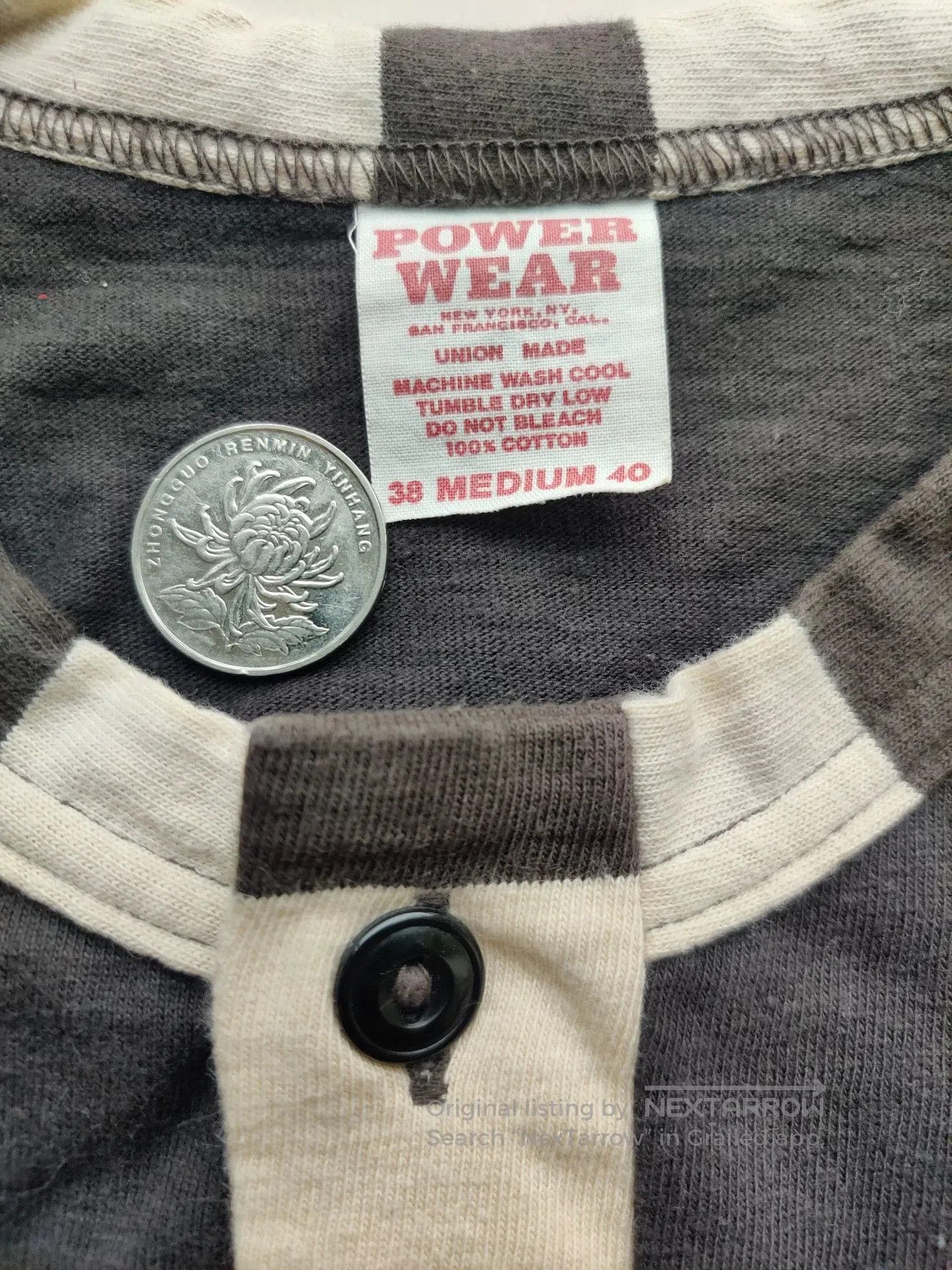 Freewheelers gray and white striped long sleeve shirt. Size US M / EU 48-50 / 2 - 3 Thumbnail