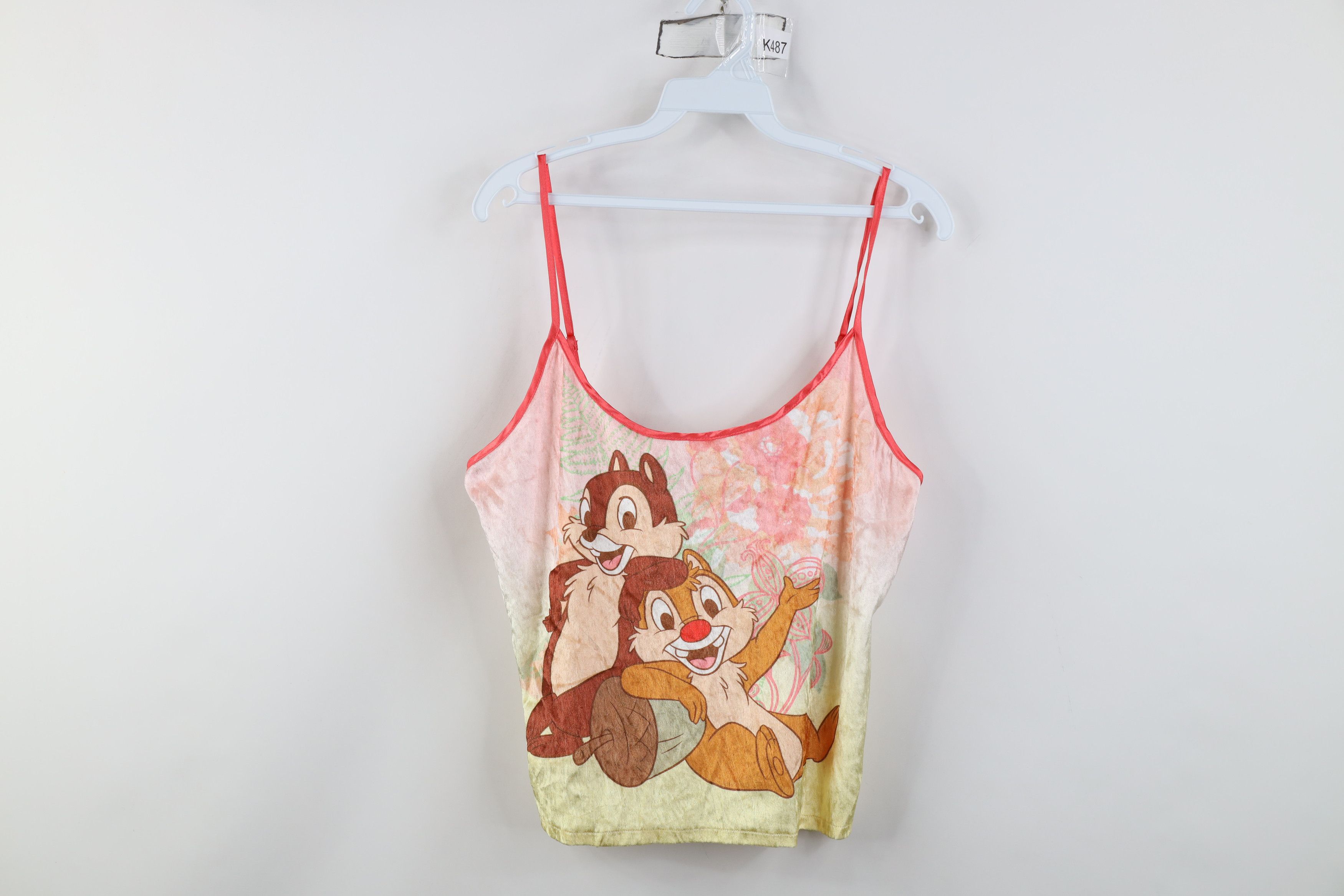 Vintage Y2K Disney Velour Cropped Chip N Dale Tank Top Cami