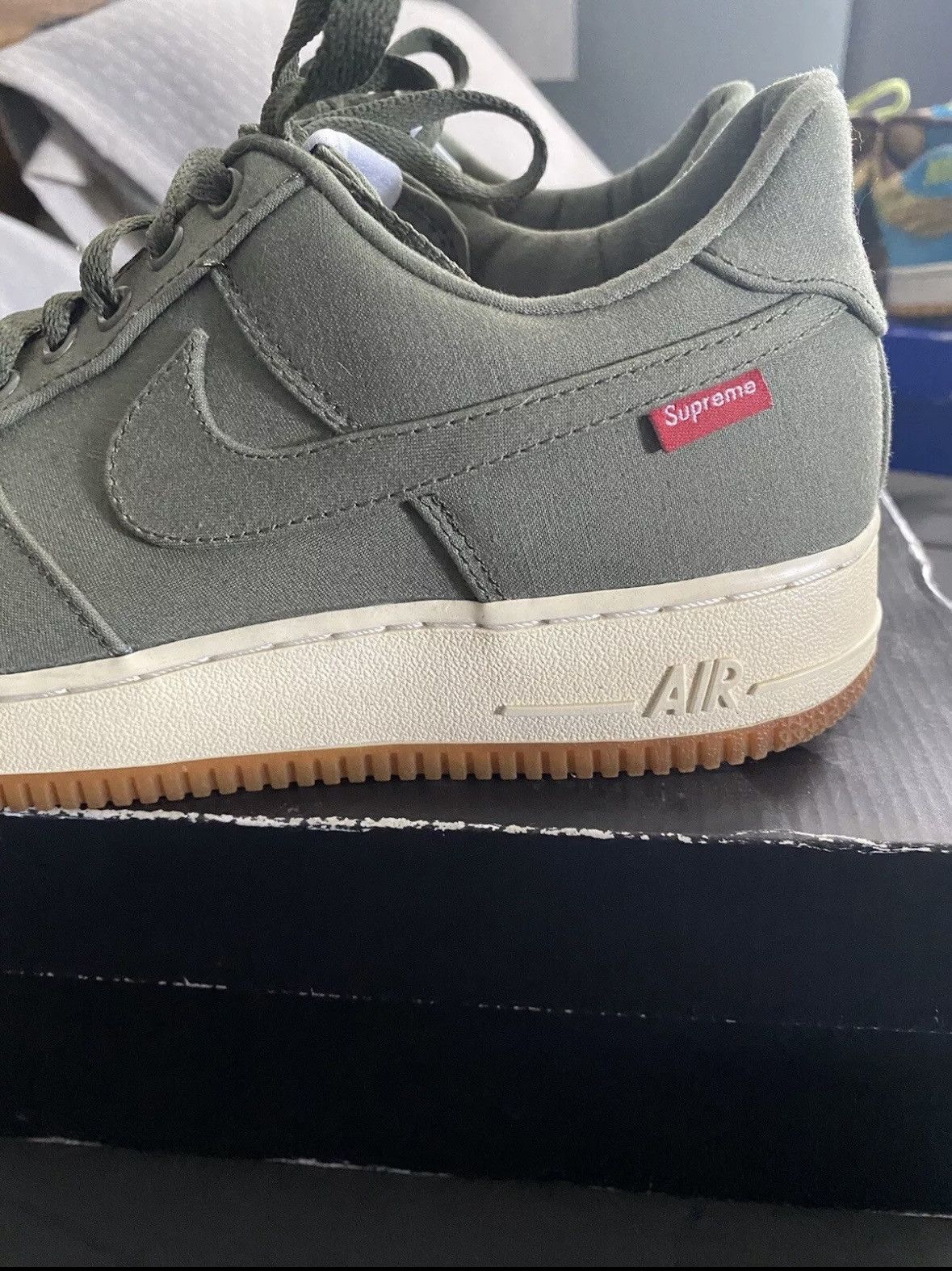 Nike × Supreme Nike Supreme x Air Force 1 Premium 08 NRG Low Cargo Khaki Size US 8.5 / EU 41-42 - 3 Thumbnail
