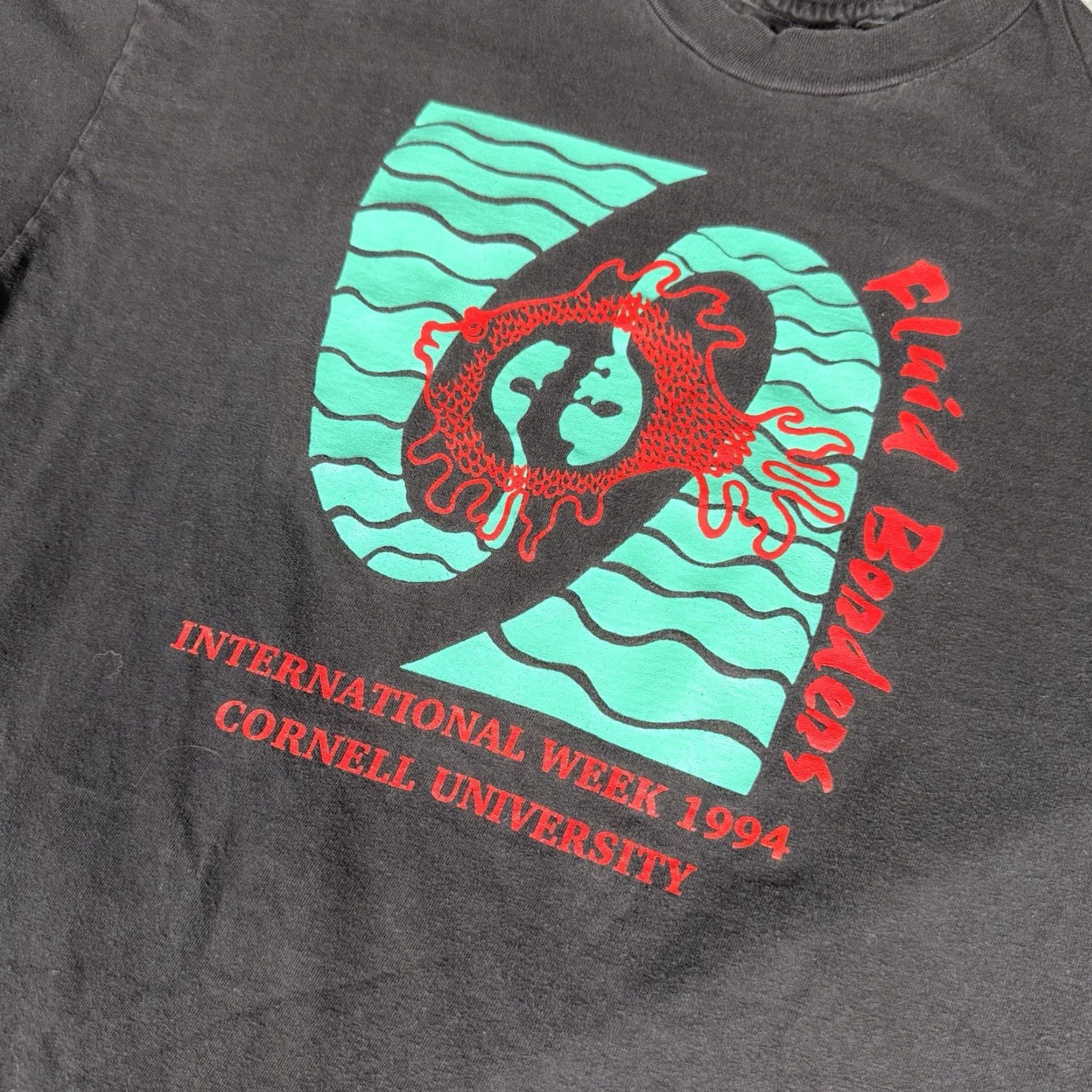 Vintage VINTAGE Cornell University International Week T Shirt Mens XL Slim Logo Graphic Print 1990s University 90s Black Cotton Short Sleeve Crew Neck Size US XL / EU 56 / 4 - 4 Thumbnail