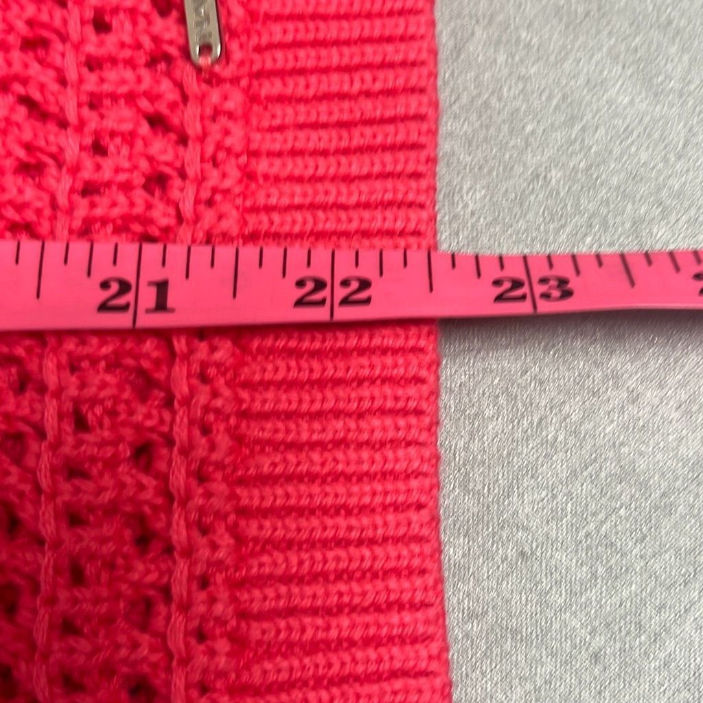 Nautica Nautica Womens Medium Crocheted Pullover Top Pink Square Nec Size M / US 6-8 / IT 42-44 - 9 Thumbnail