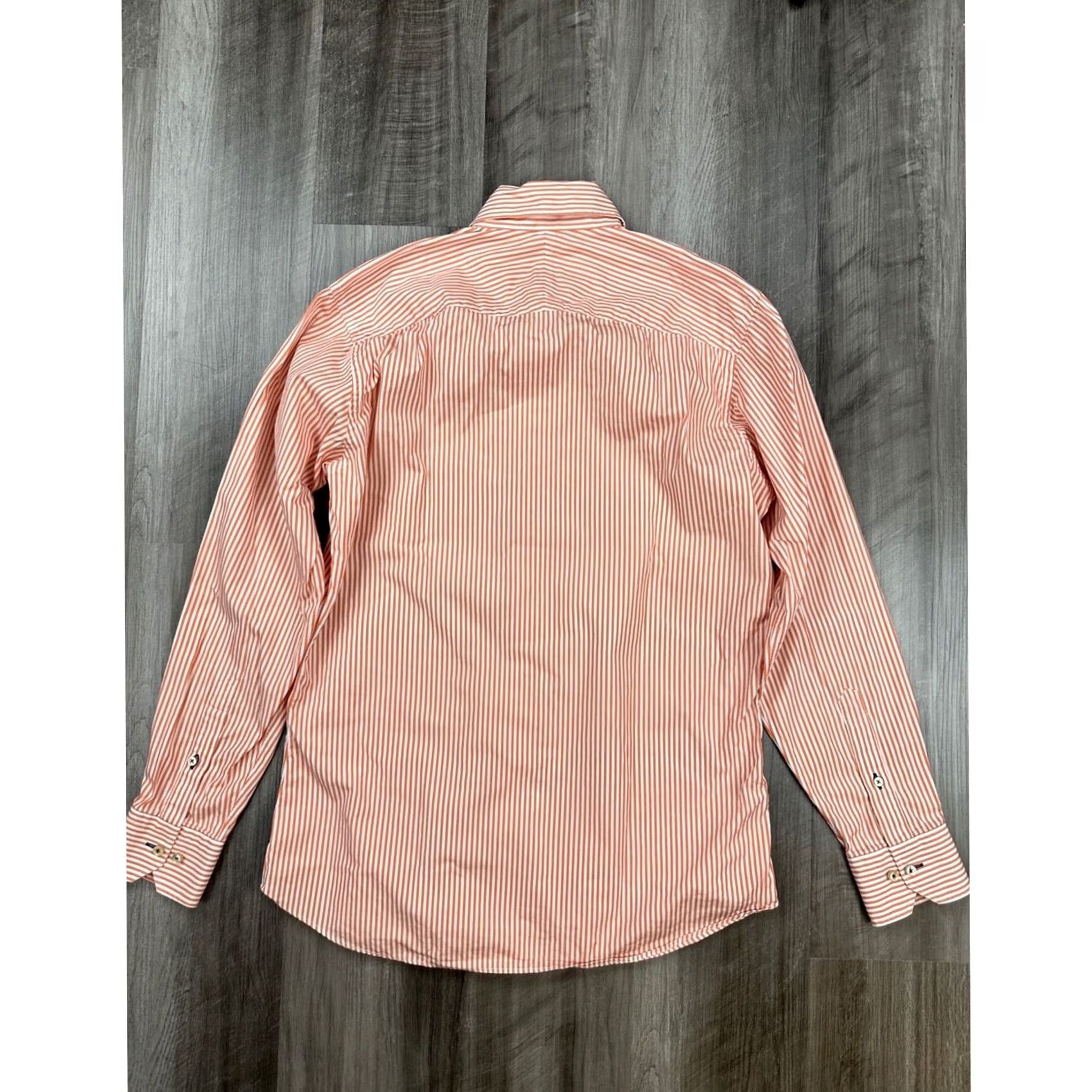 Robert Talbott Robert Talbott Estate Striped Long Sleeve Button Down Shirt Medium Men Orange Size US M / EU 48-50 / 2 - 3 Thumbnail