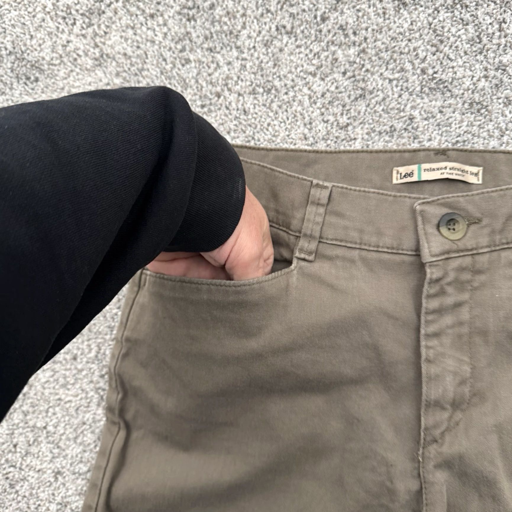 Lee VINTAGE Lee Pants Womens Size 8 Long Relaxed Straight Leg Chino Casual 98% Cotton Pockets Stretch Beige Womens Size 30" / US 8 / IT 44 - 6 Thumbnail