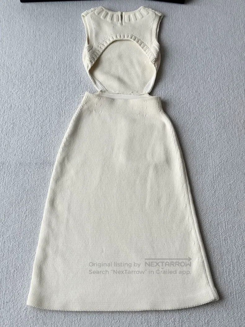 Fendi Fendi 21 Show White Knit Open Back Dress Size XS / US 0-2 / IT 36-38 - 3 Thumbnail