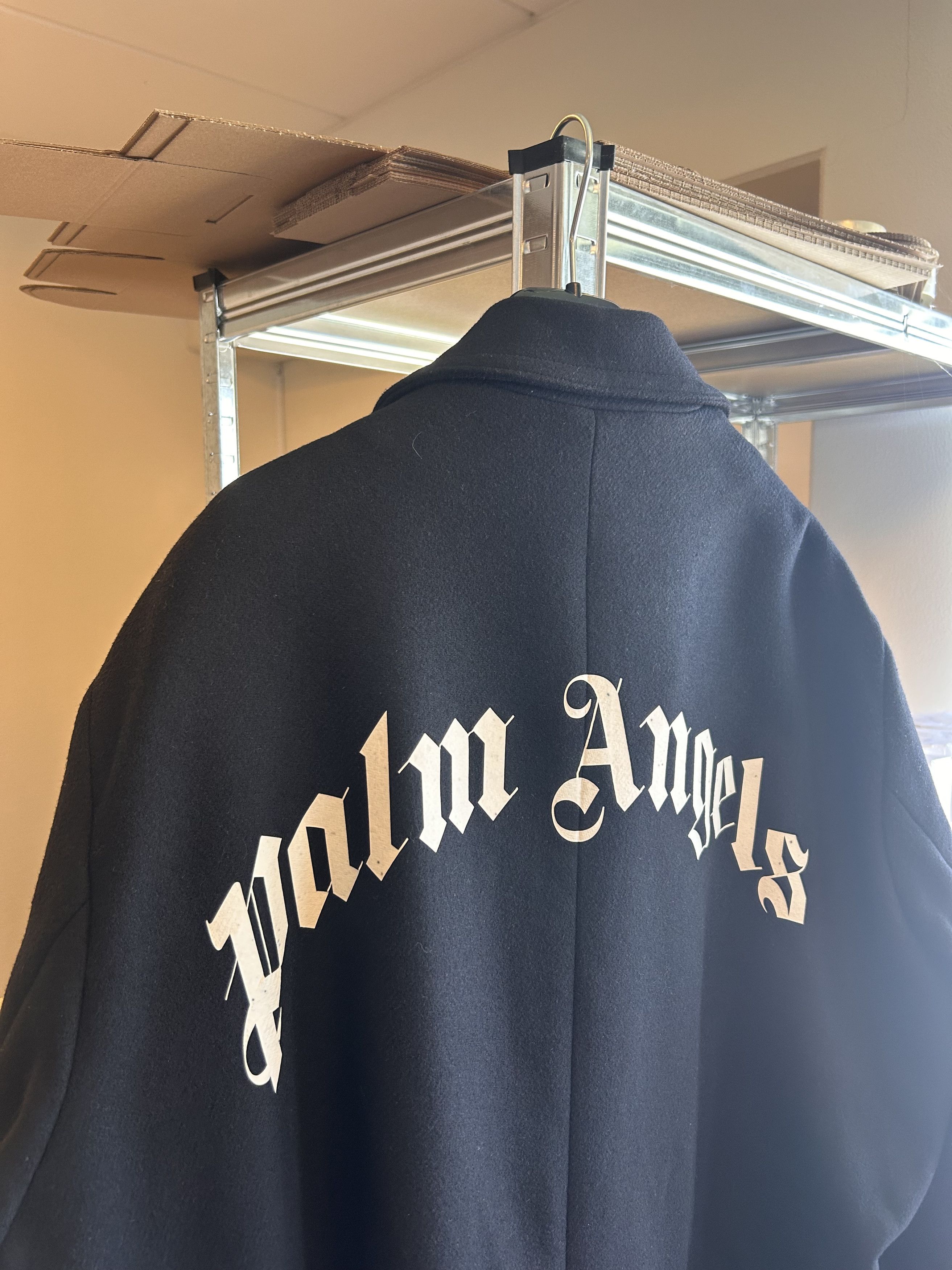 Palm Angels Palm Angels Curved Logo Wool Coat Size US L / EU 52-54 / 3 - 5 Thumbnail
