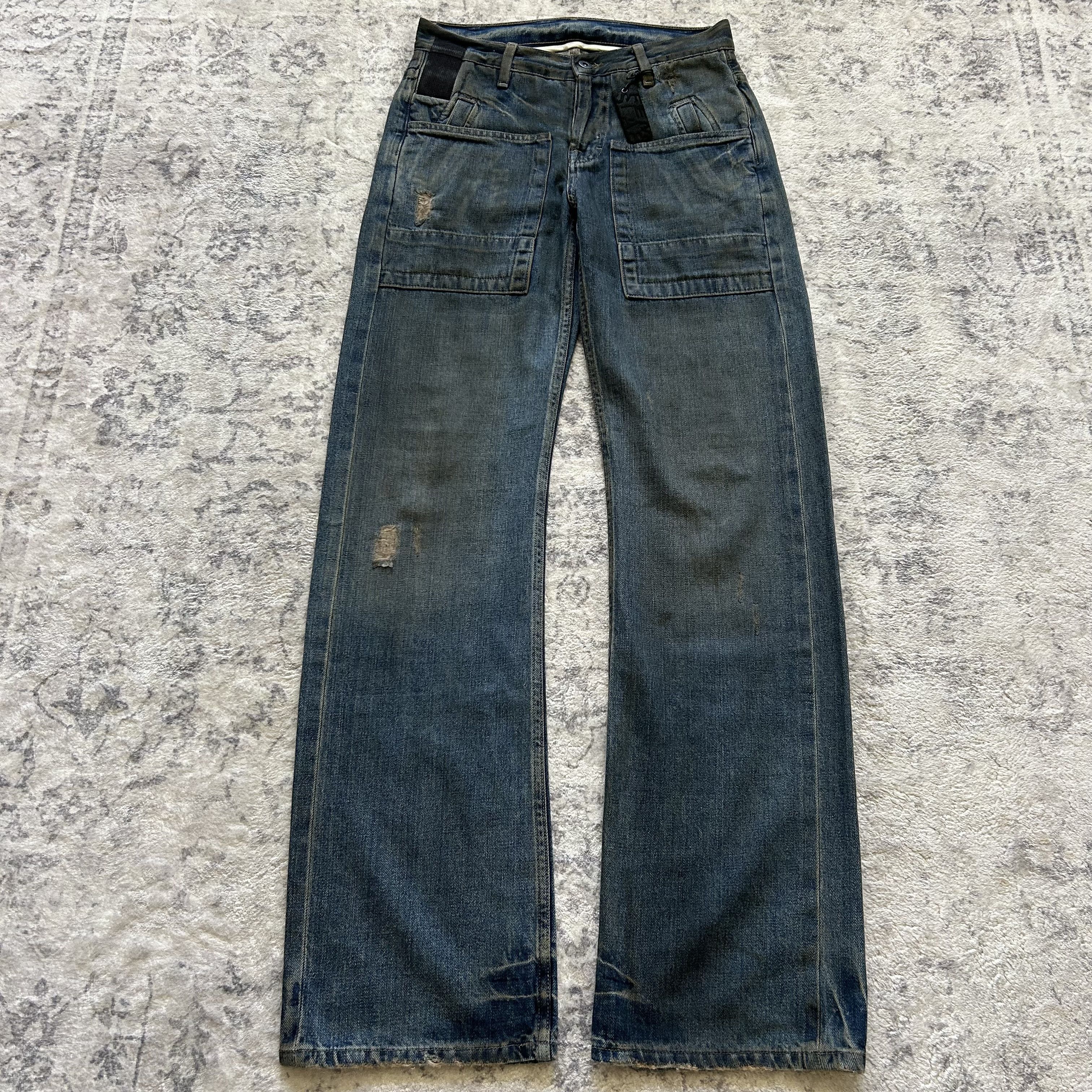 SLAB by Rick Owens カットオフワイドデニムパンツ SLAB by Rick Owens カットオフワイドデニムパンツ - メルカリ