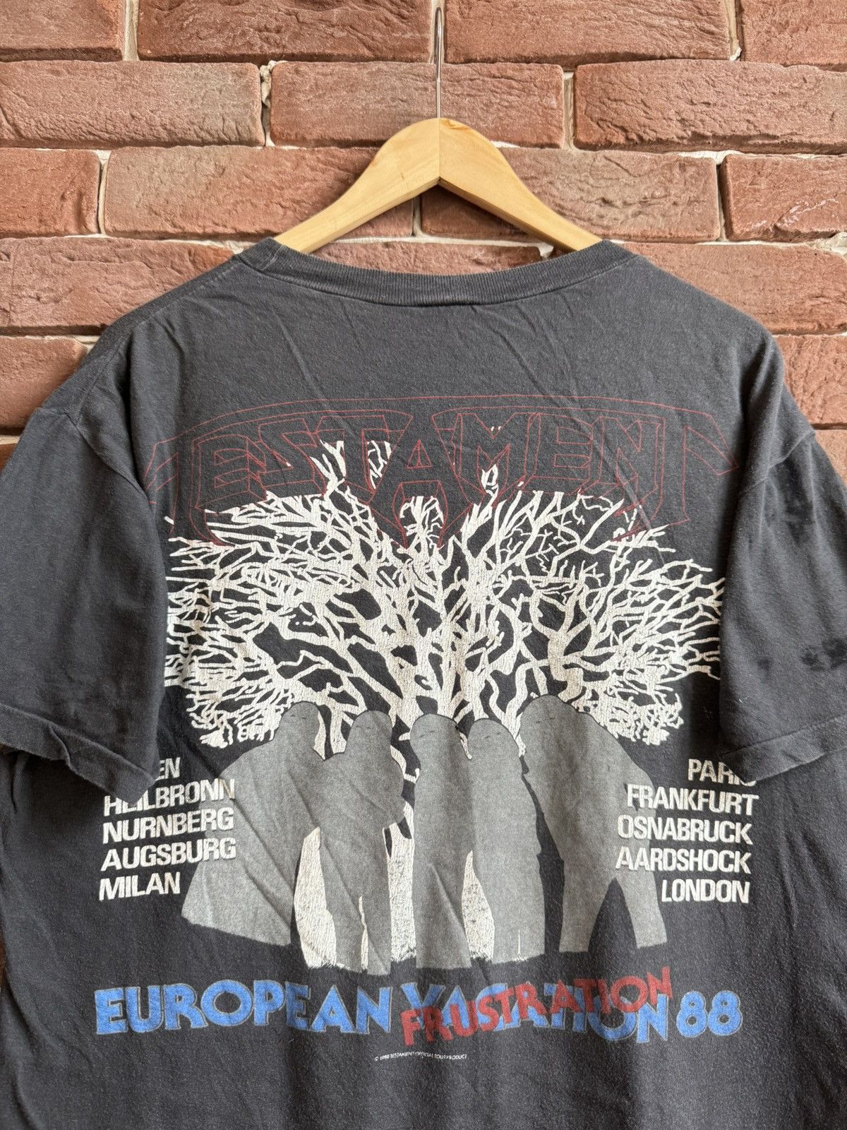 Band Tees Vintage 1988 TESTAMENT Euro Tour Metal Band T Shirt Large Size US L / EU 52-54 / 3 - 9 Thumbnail
