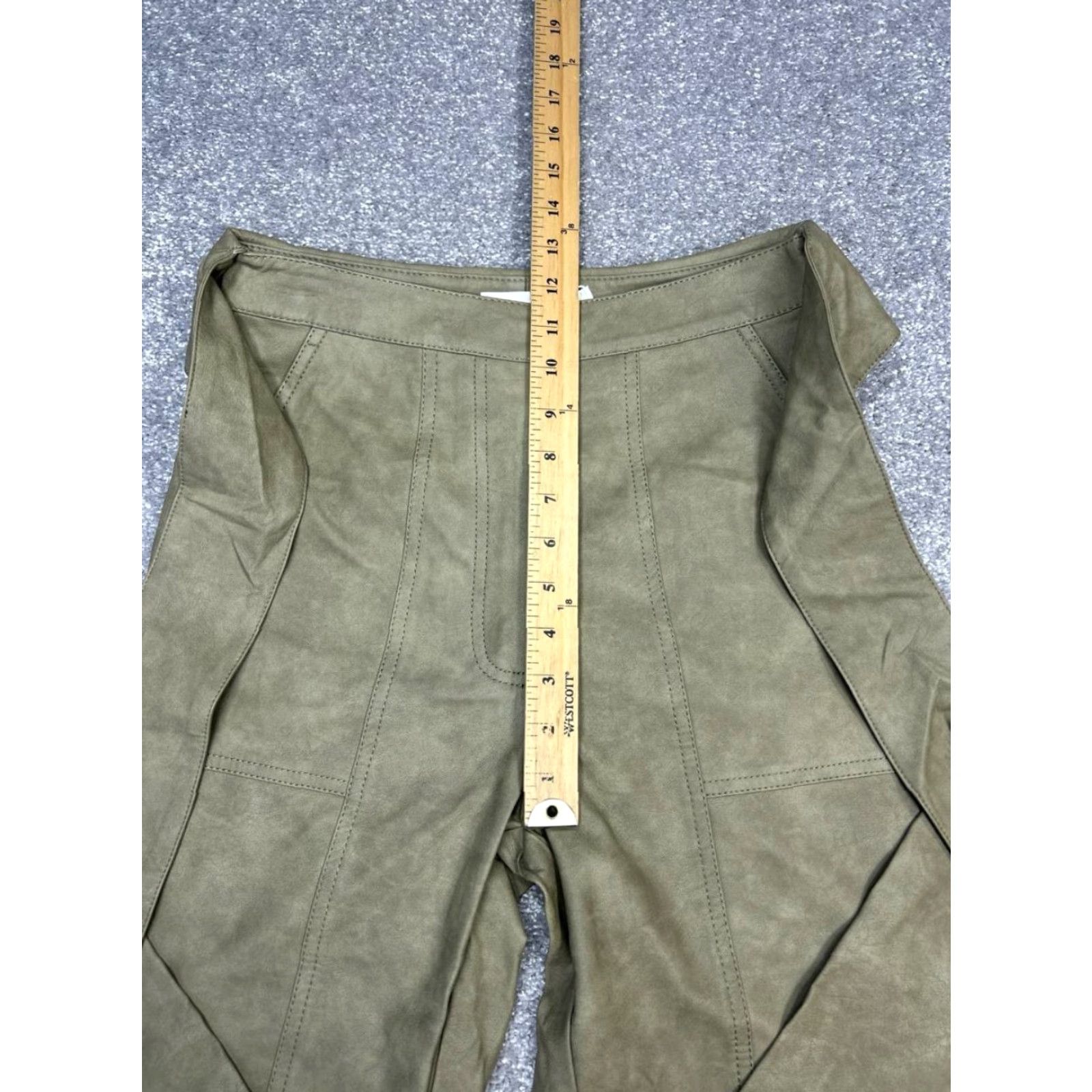 Jonathan Simkhai Jonathan Simkhai Tessa Vegan Leather Pants Womens 4 Green Lined Straight Leg New Size 27" / US 4 / IT 40 - 5 Thumbnail